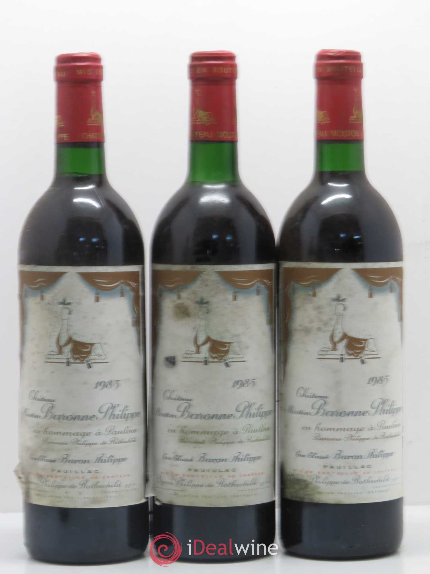 Château d' Armailhac - Mouton Baron(ne) Philippe 5ème Grand Cru Classé 1985 - Lot de 6 bouteilles - 1