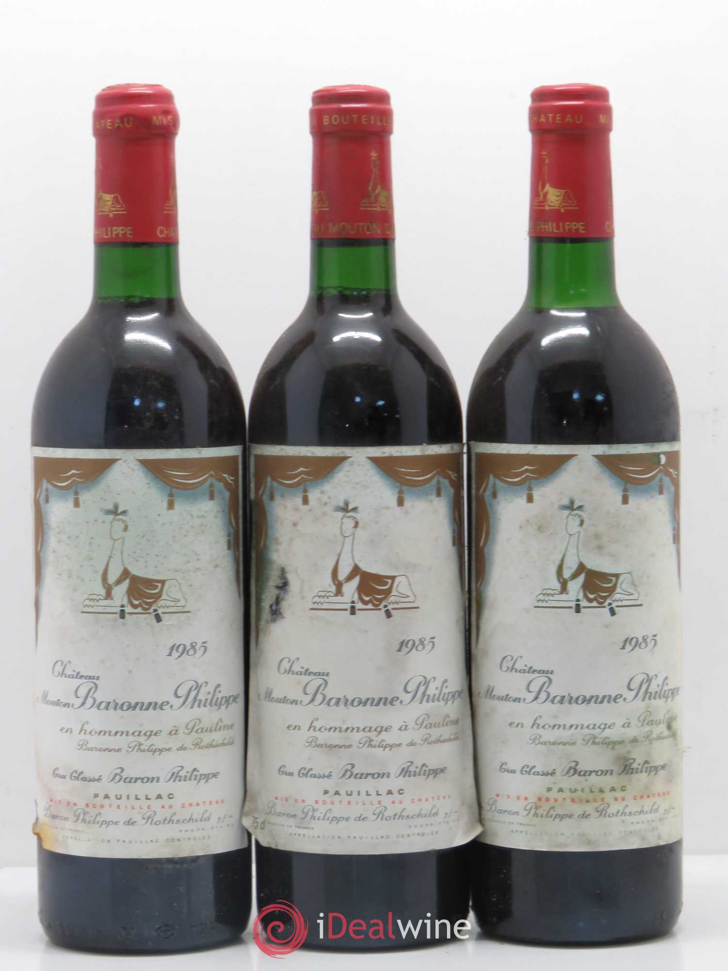 Château d' Armailhac - Mouton Baron(ne) Philippe 5ème Grand Cru Classé 1985 - Lot de 6 bouteilles - 2