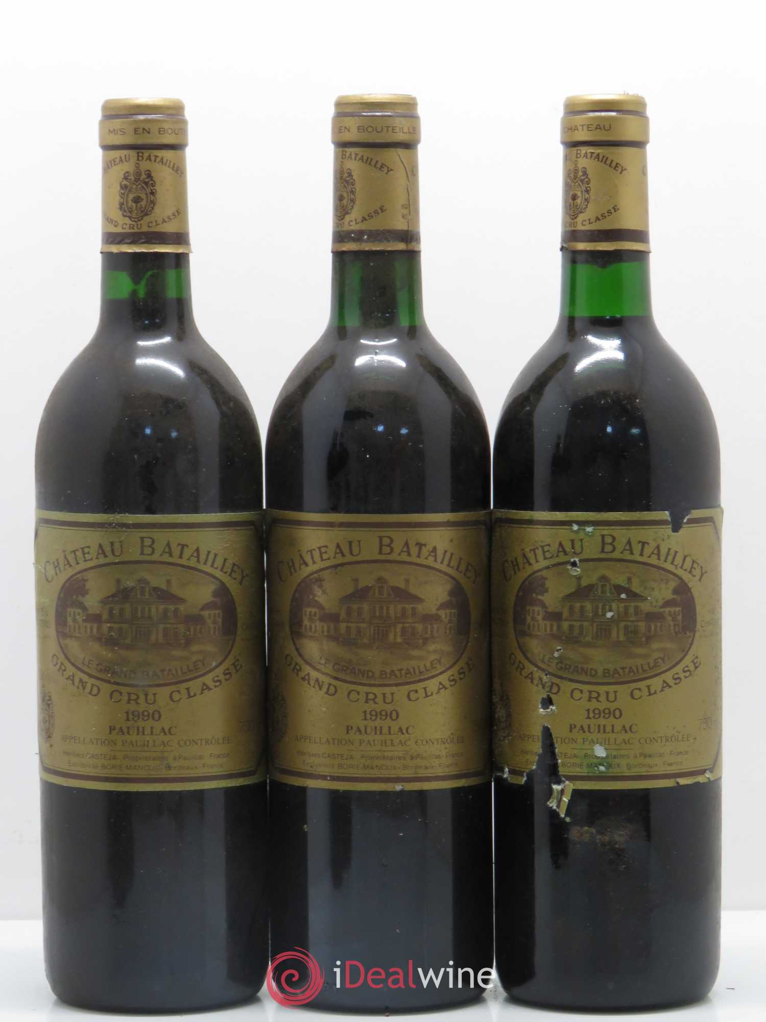 Château Batailley 5ème Grand Cru Classé 1990 - Lot de 5 bouteilles - 1