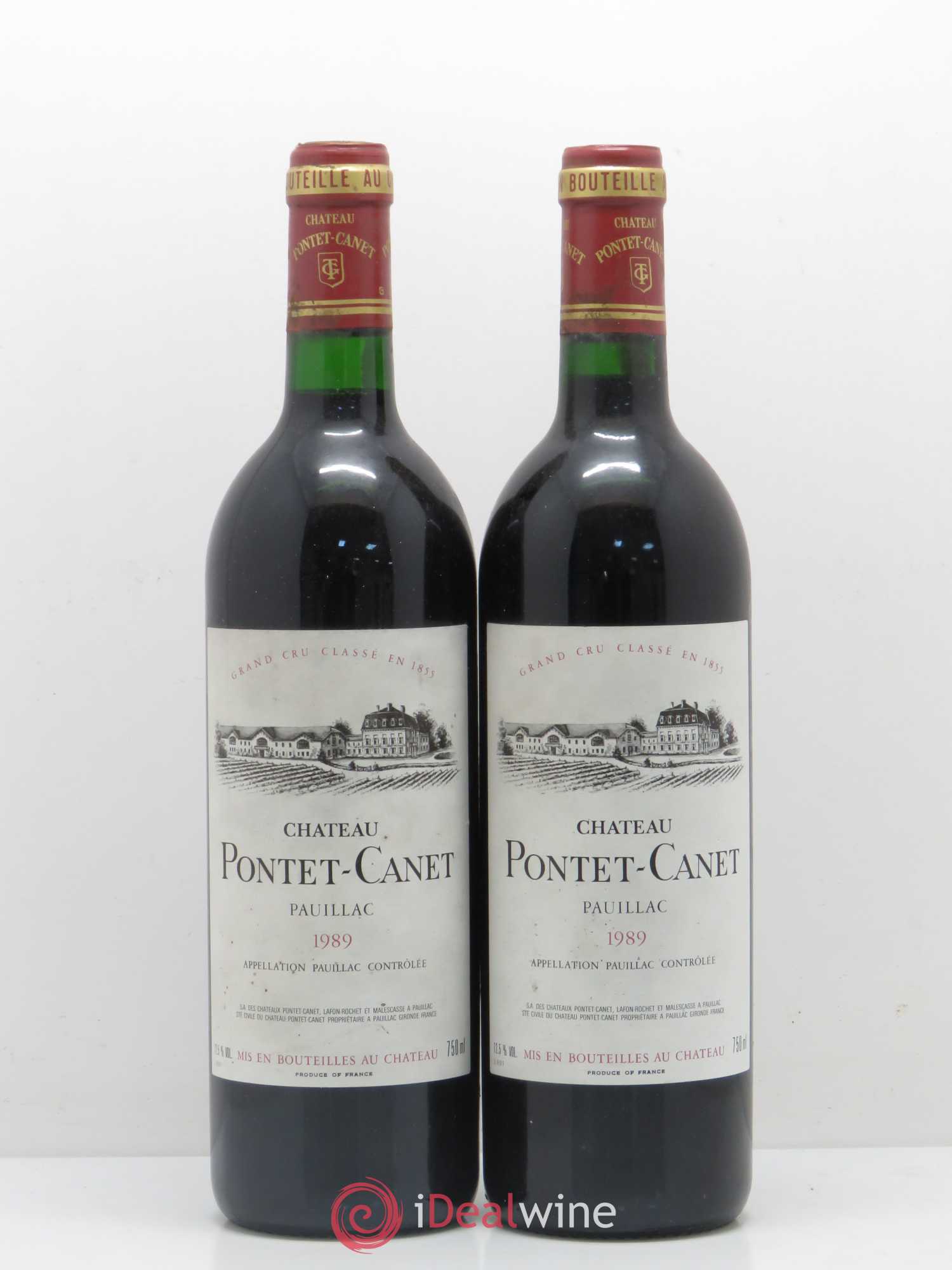 Château Pontet Canet 5ème Grand Cru Classé 1989 - Lot de 2 bouteilles - 0