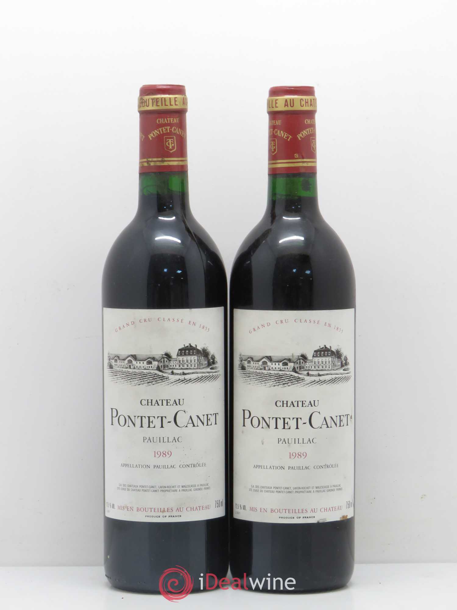 Château Pontet Canet 5ème Grand Cru Classé 1989 - Lot de 2 bouteilles - 0