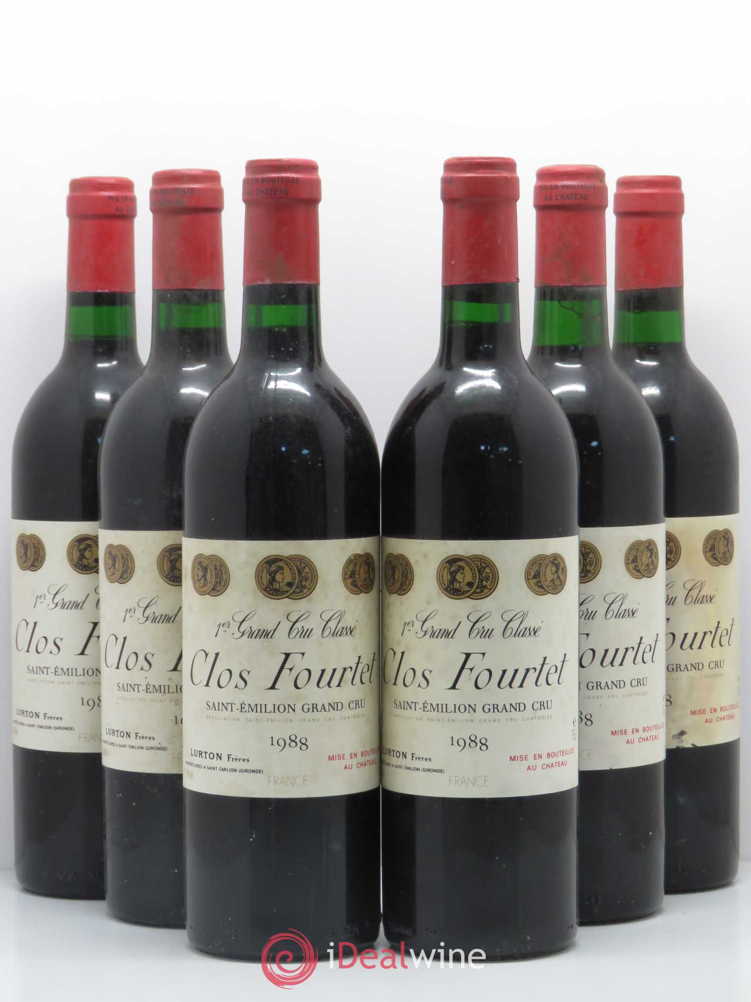 Clos Fourtet 1er Grand Cru Classé B 1988 - Lot de 6 bouteilles - 0