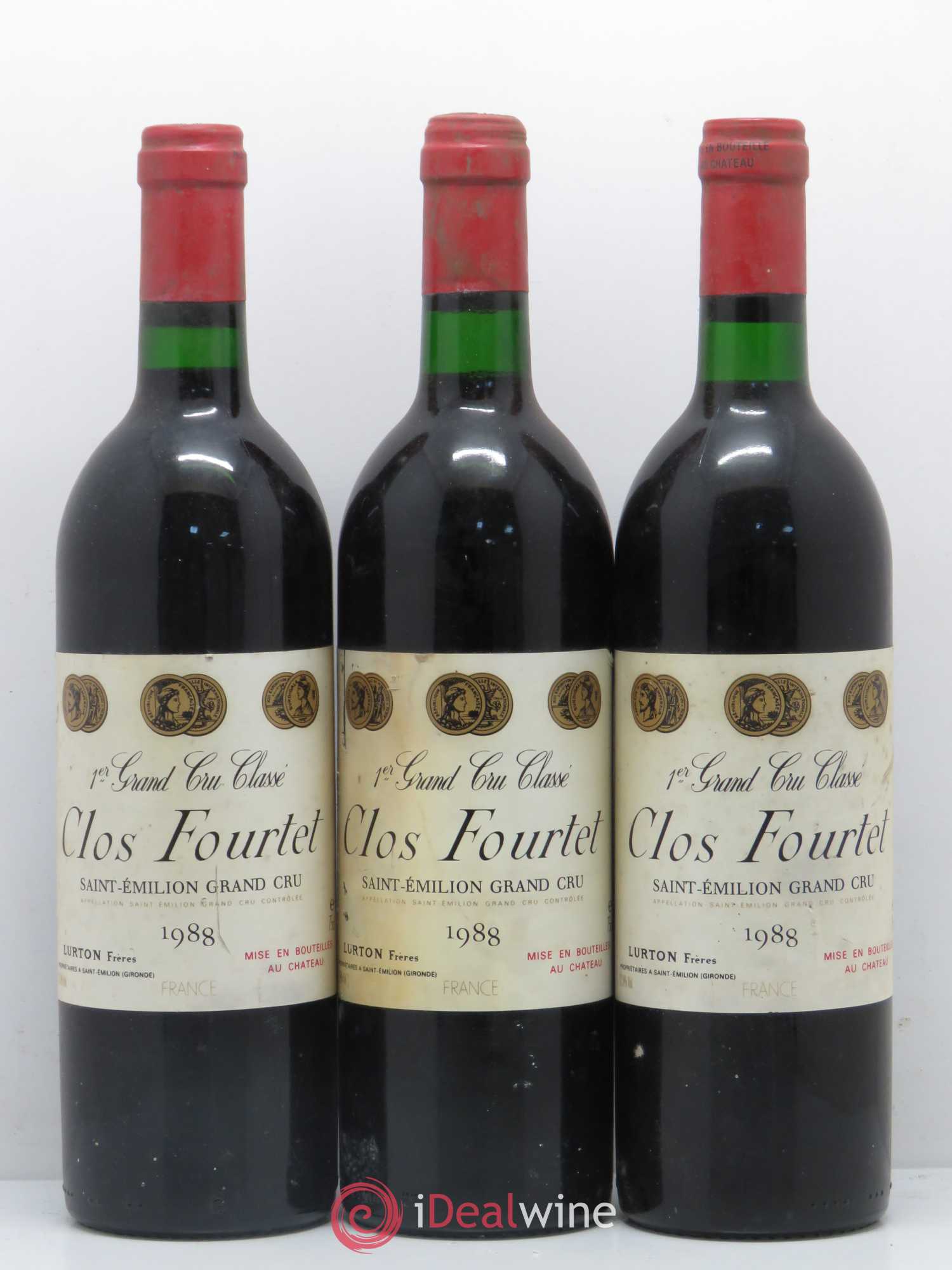 Clos Fourtet 1er Grand Cru Classé B 1988 - Lot de 3 bouteilles - 0