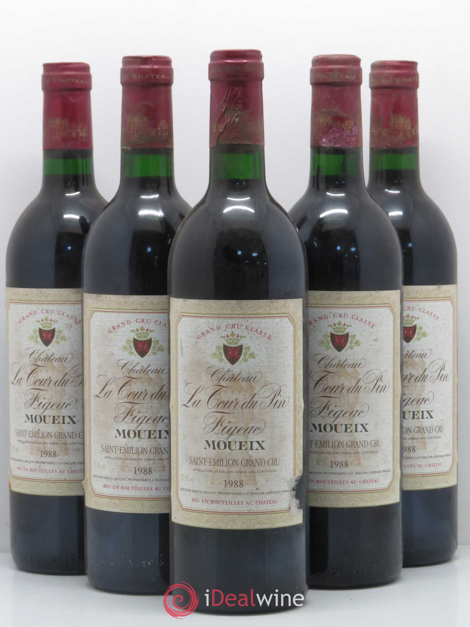 Château la Tour du Pin Figeac 1988 - Lot de 5 bouteilles - 0