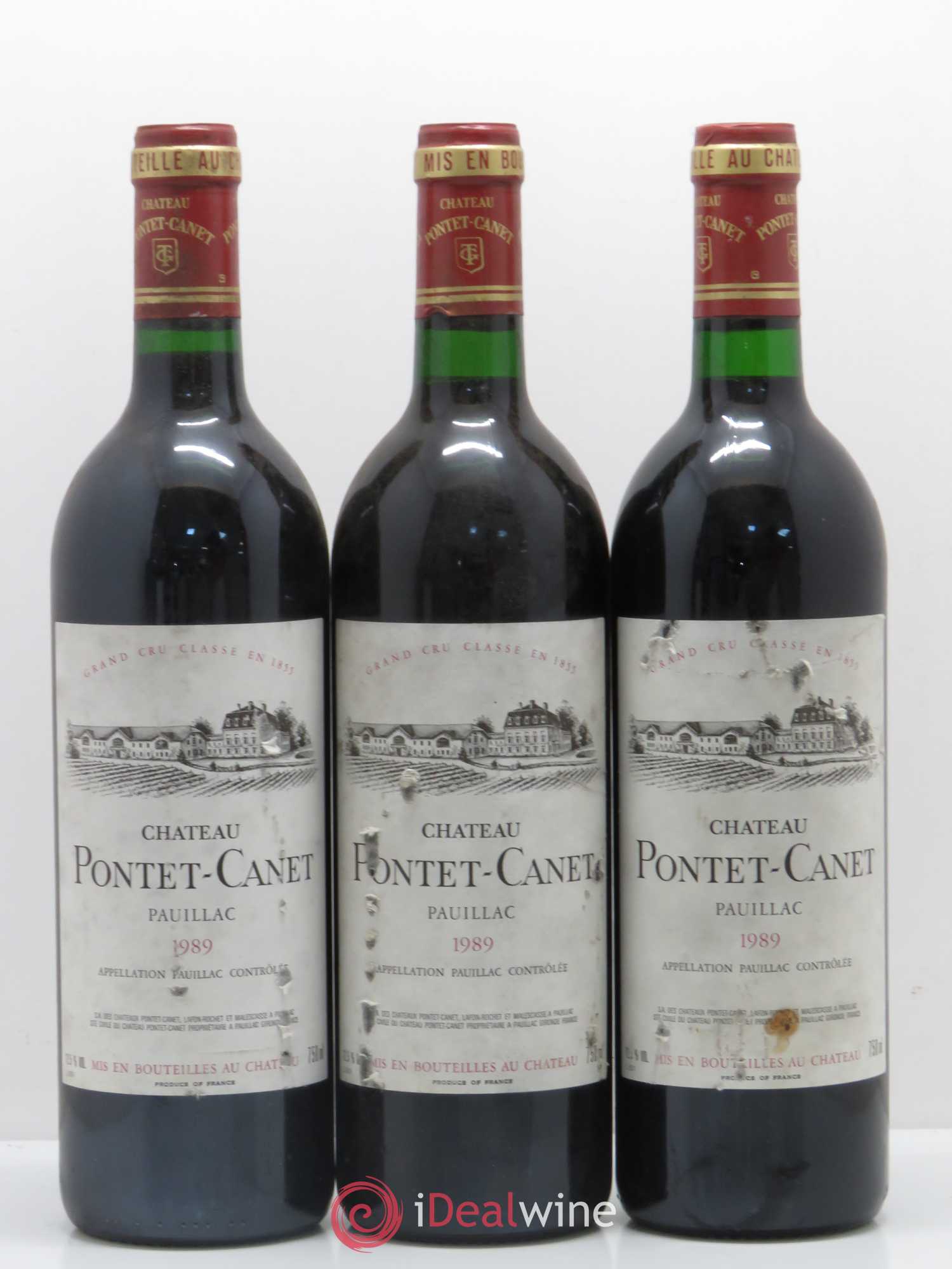 Château Pontet Canet 5ème Grand Cru Classé 1989 - Lot de 5 bouteilles - 1