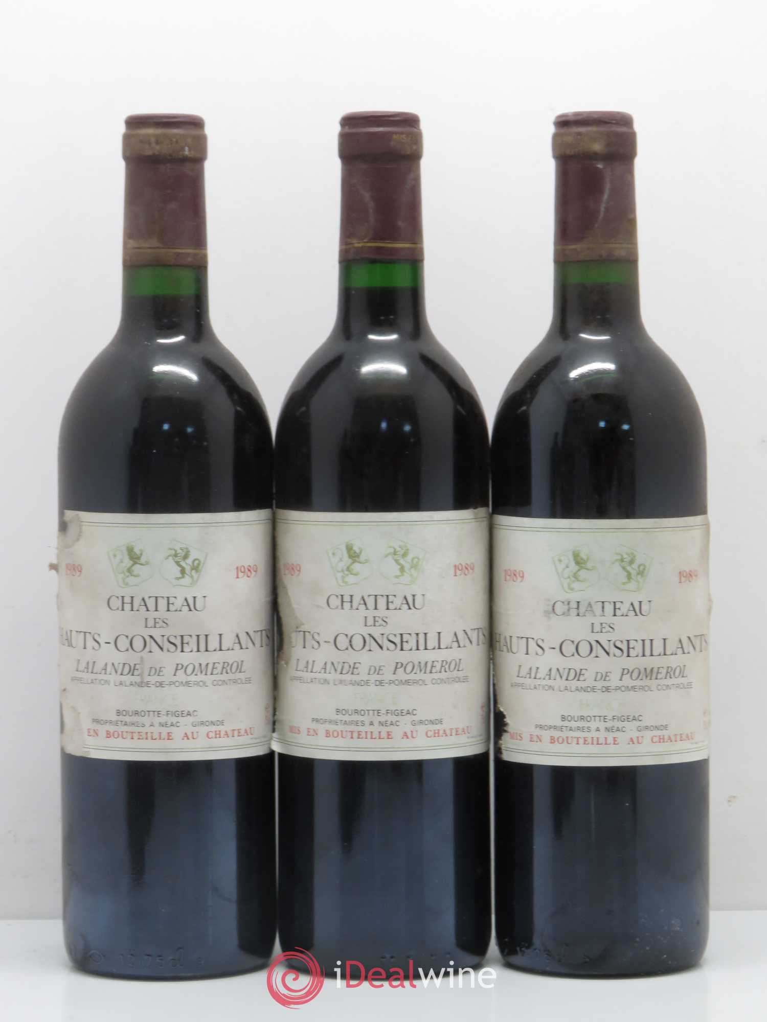 Bordeaux Chateau Les Hauts-Conseillants Lalande de Pomerol 1989 - Posten von 6 Flaschen - 1