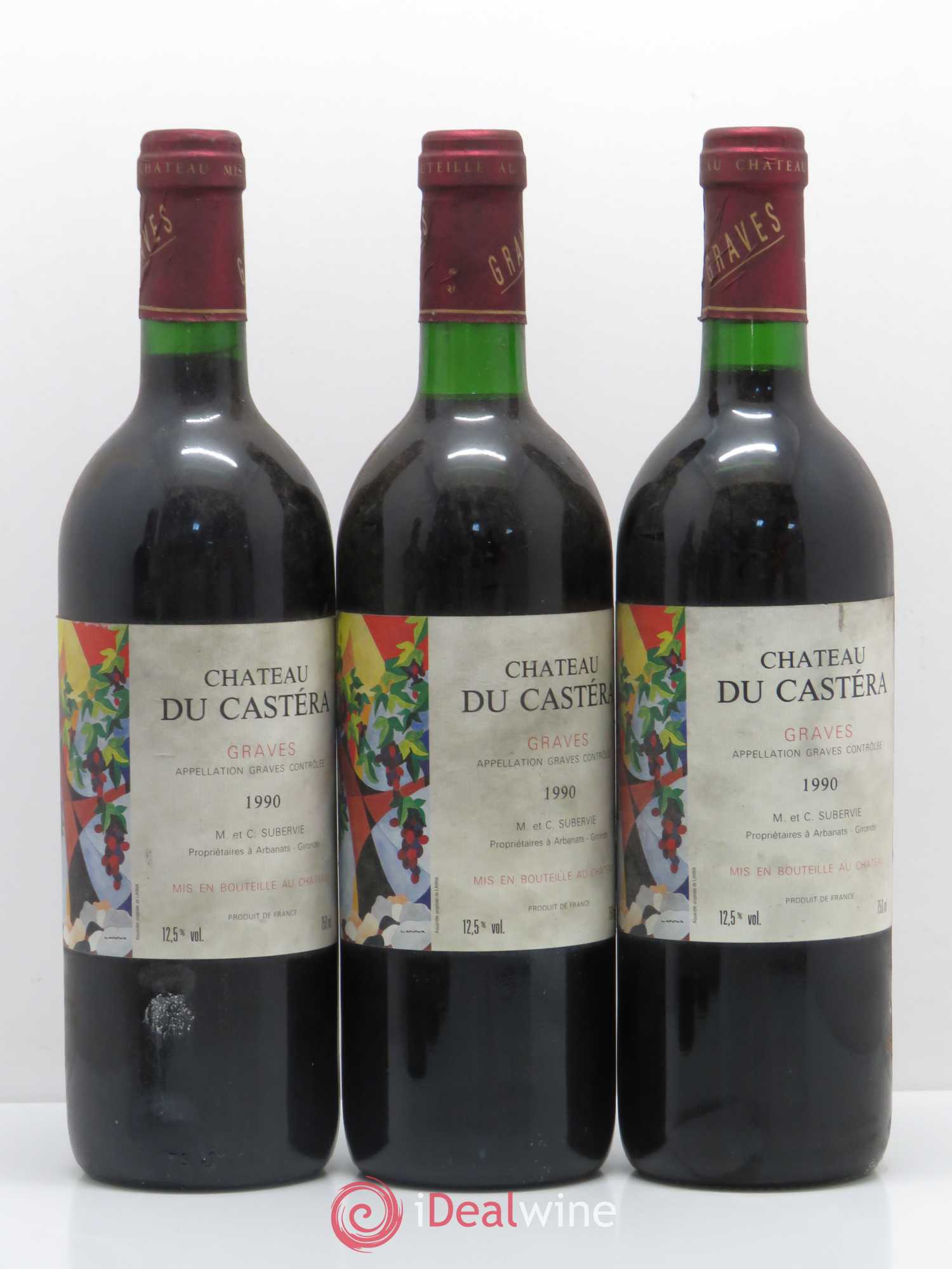 Graves Chateau Castéra 1990 - Lot de 6 bouteilles - 1