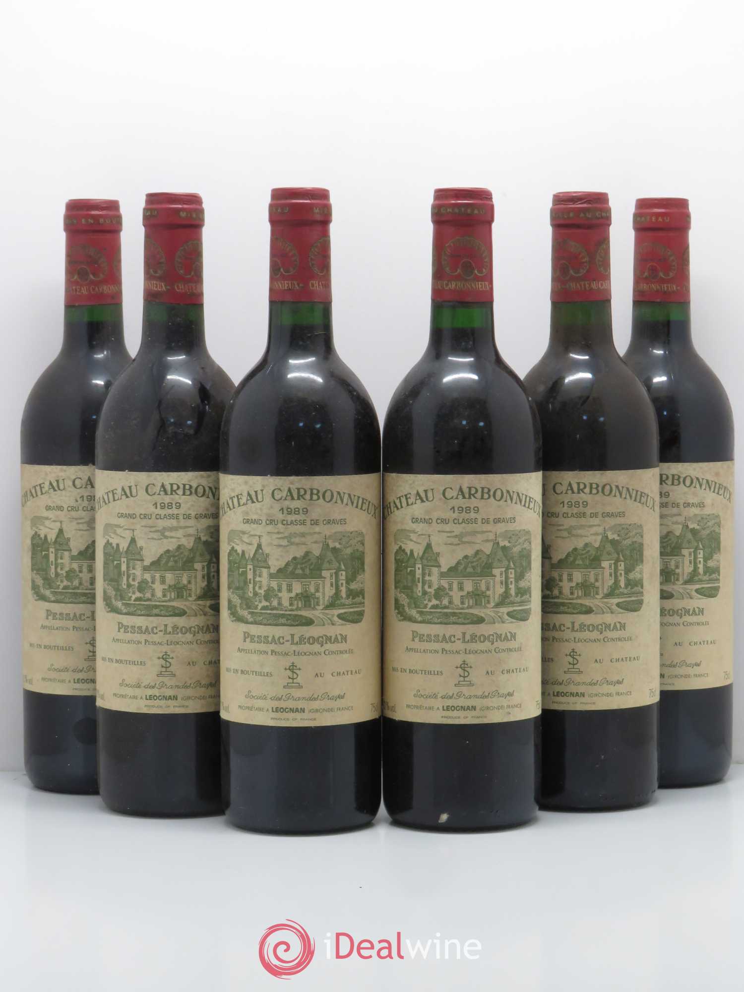 Château Carbonnieux Cru Classé de Graves 1989 - Lot de 6 bouteilles - 0