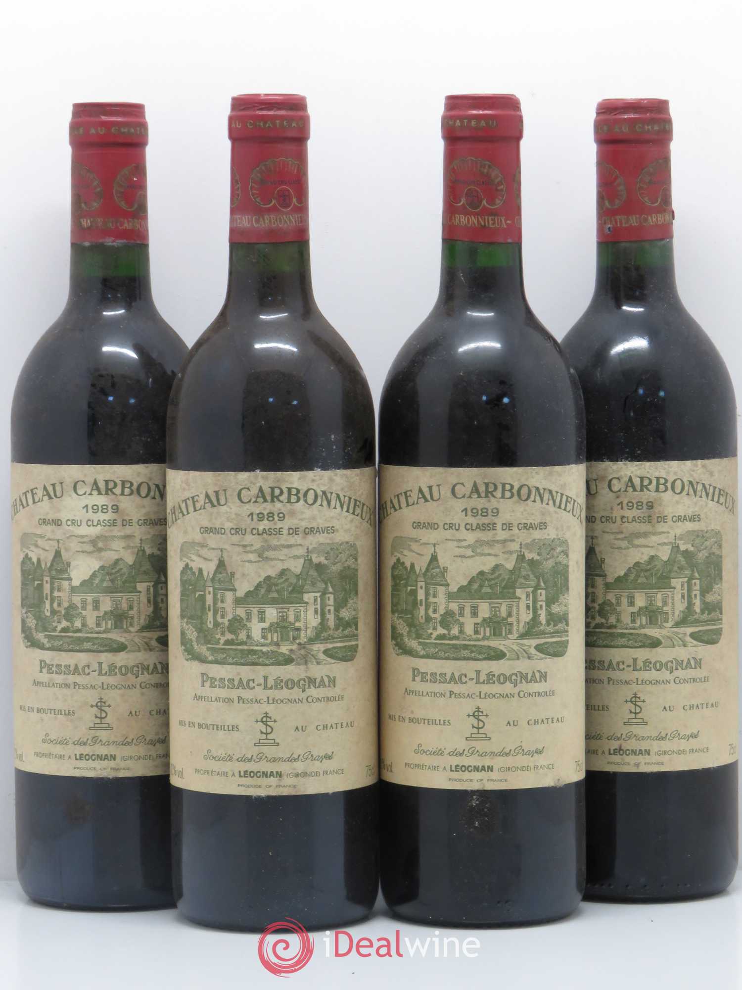 Château Carbonnieux Cru Classé de Graves 1989 - Lot de 4 bouteilles - 0