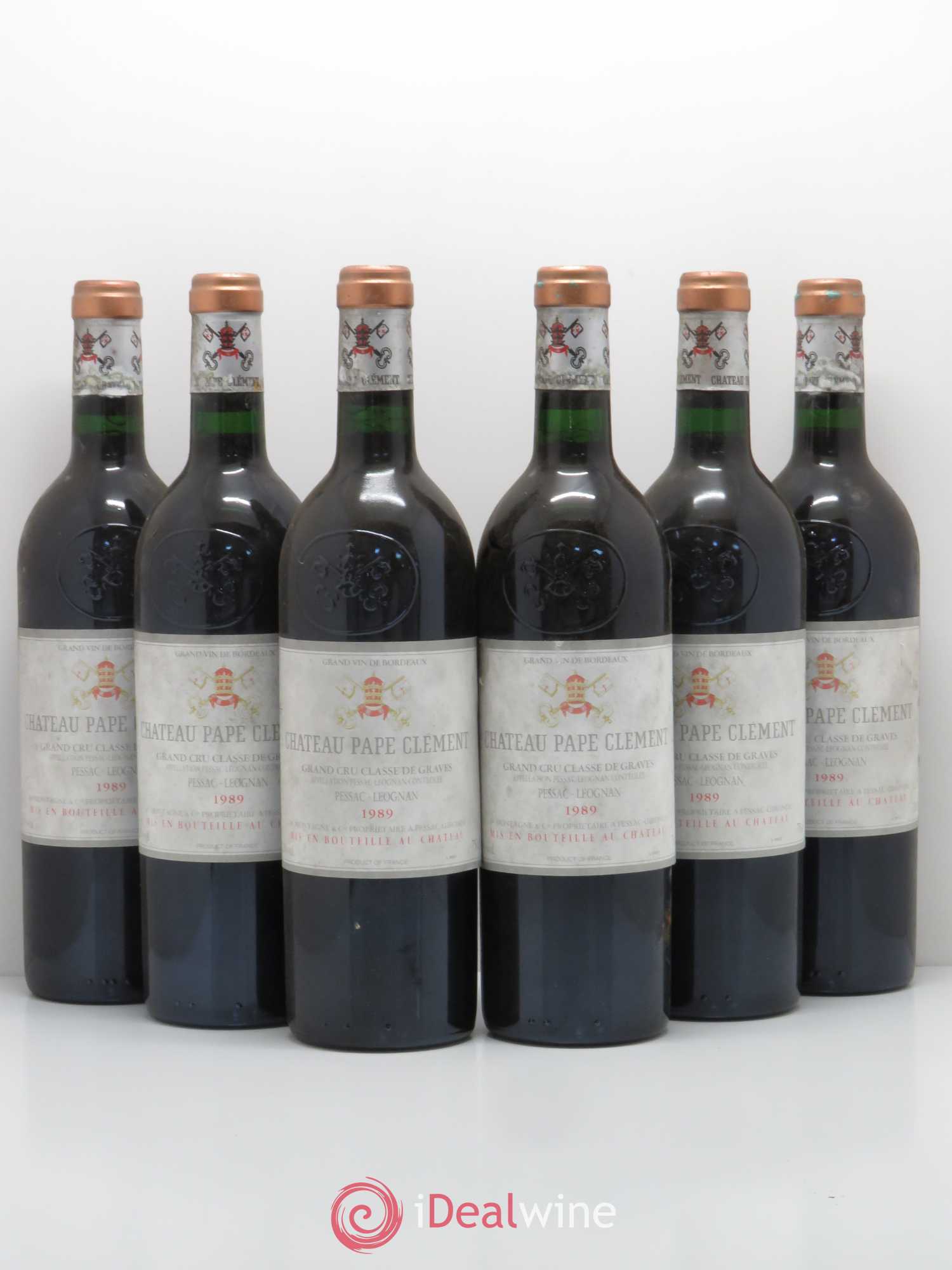 Château Pape Clément Cru Classé de Graves 1989 - Lot de 6 bouteilles - 0