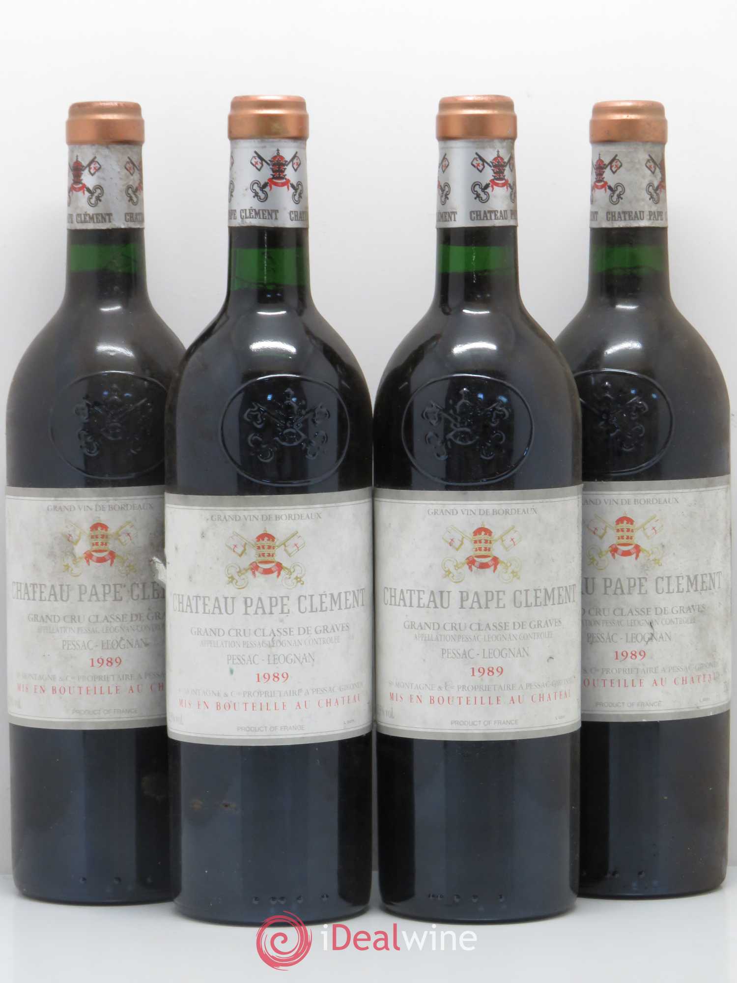Château Pape Clément Cru Classé de Graves 1989 - Lot de 4 bouteilles - 0