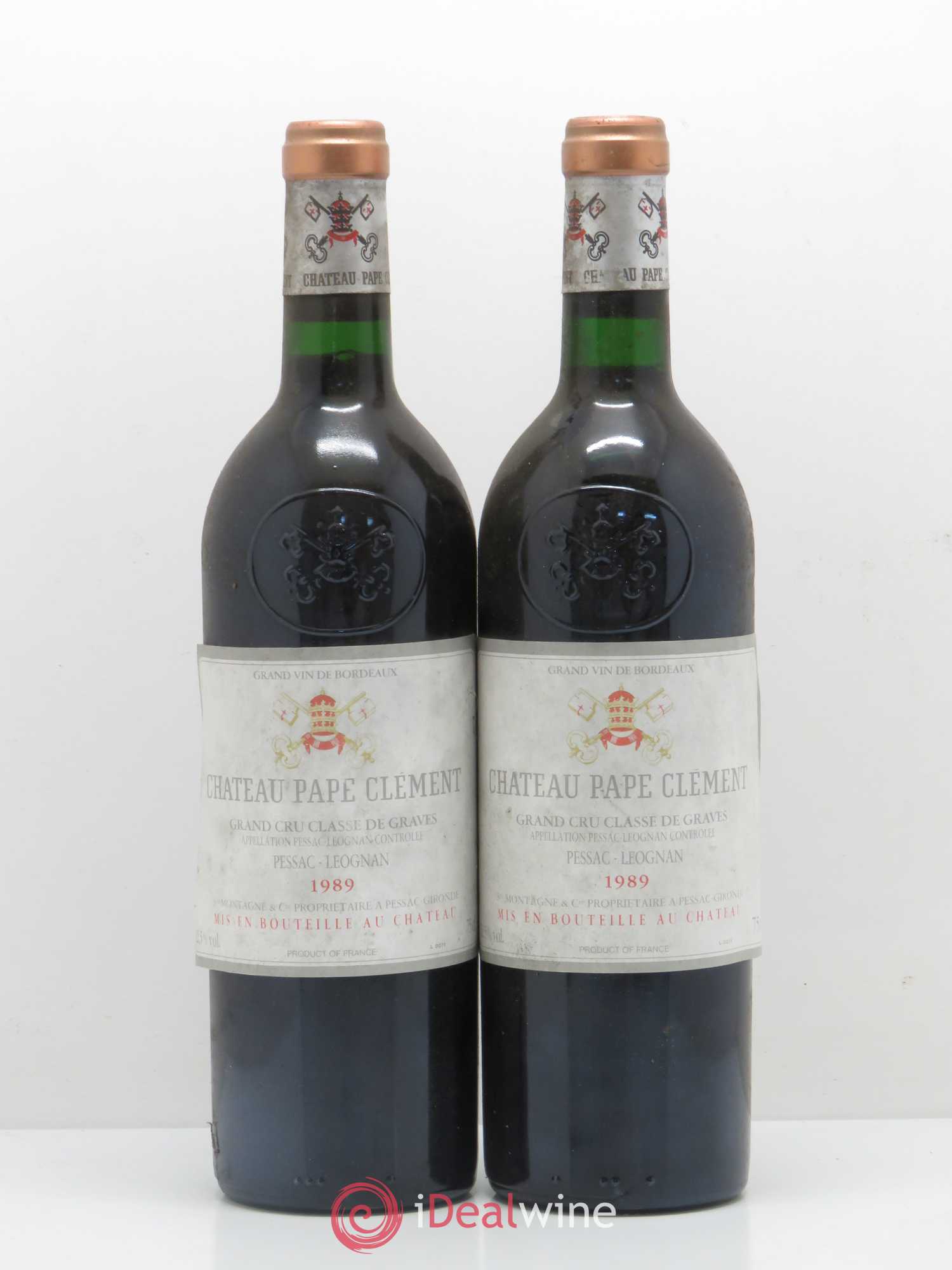 Château Pape Clément Cru Classé de Graves 1989 - Lot de 2 bouteilles - 0