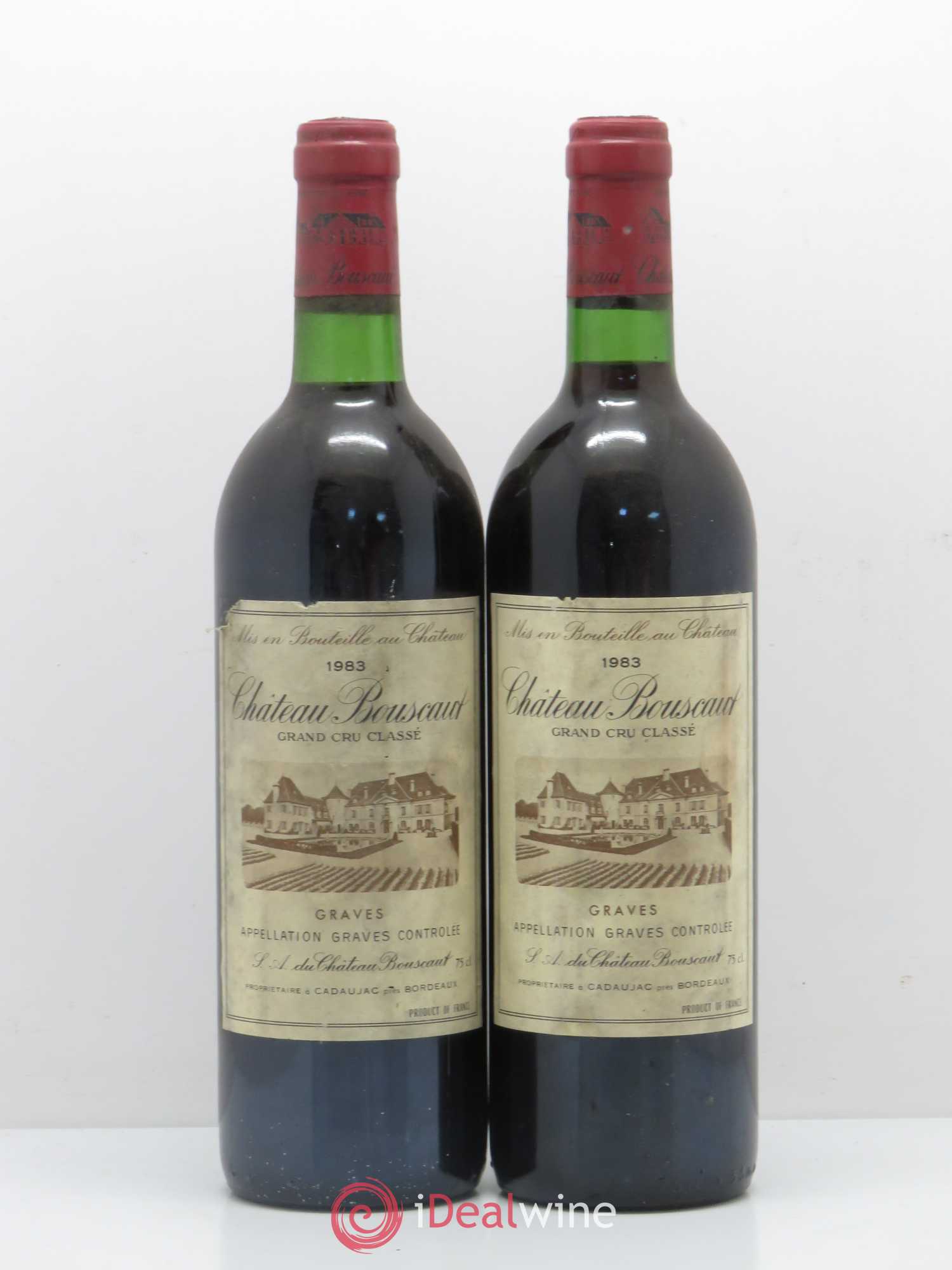 Château Bouscaut Cru Classé de Graves 1983 - Lot de 2 bouteilles - 0