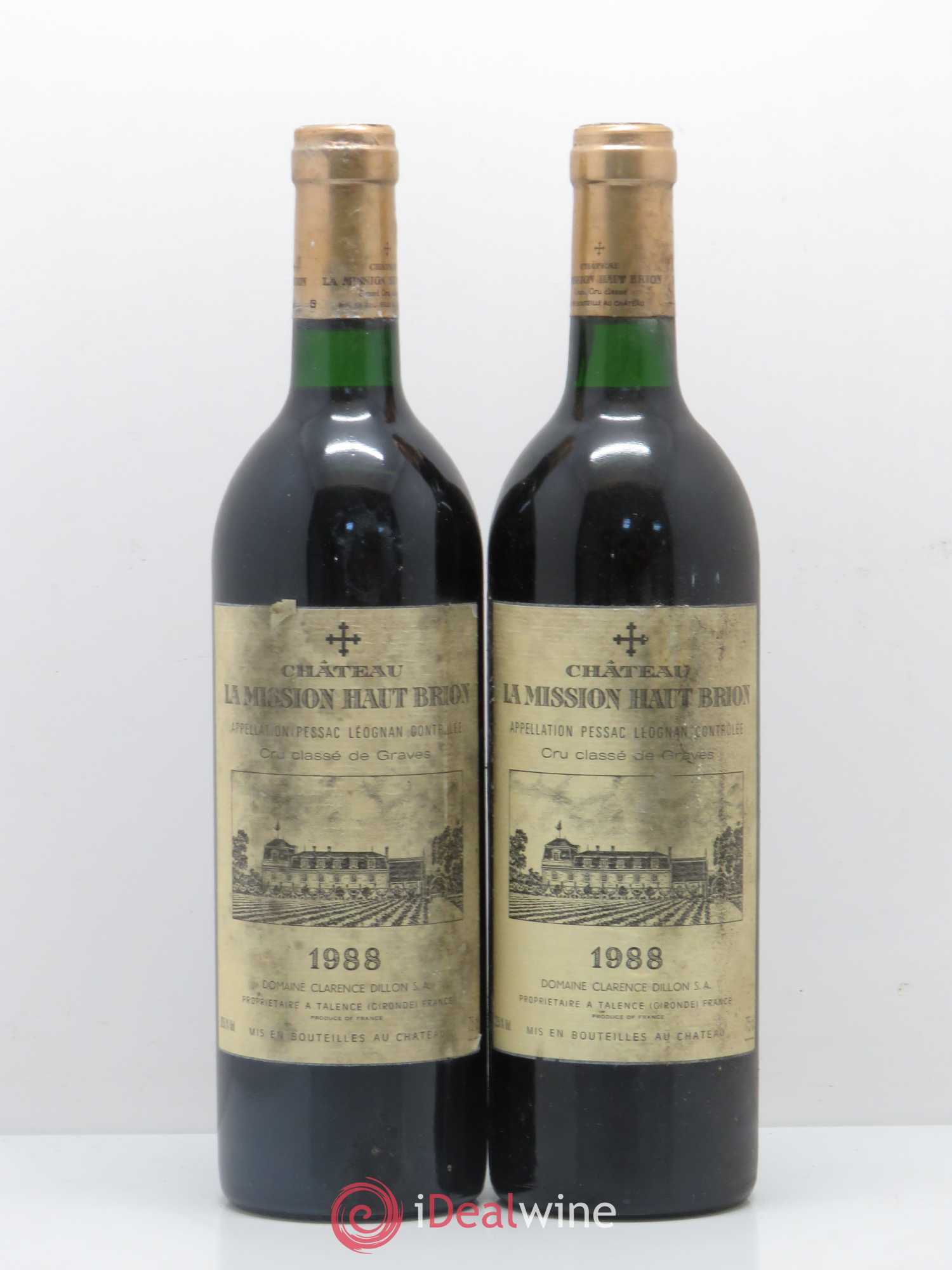 Château la Mission Haut-Brion Cru Classé de Graves 1988 - Lot de 2 bouteilles - 0
