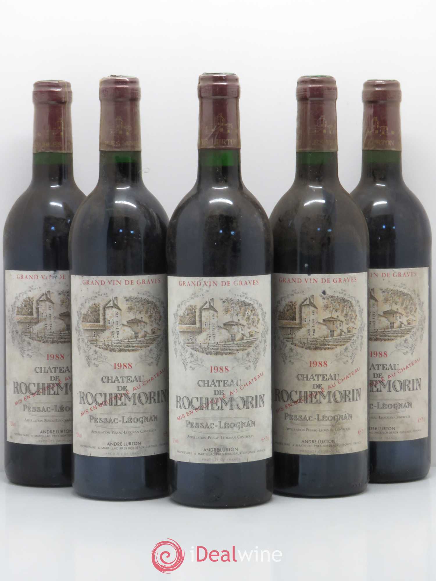 Château de Rochemorin 1988 - Lot de 5 bouteilles - 0