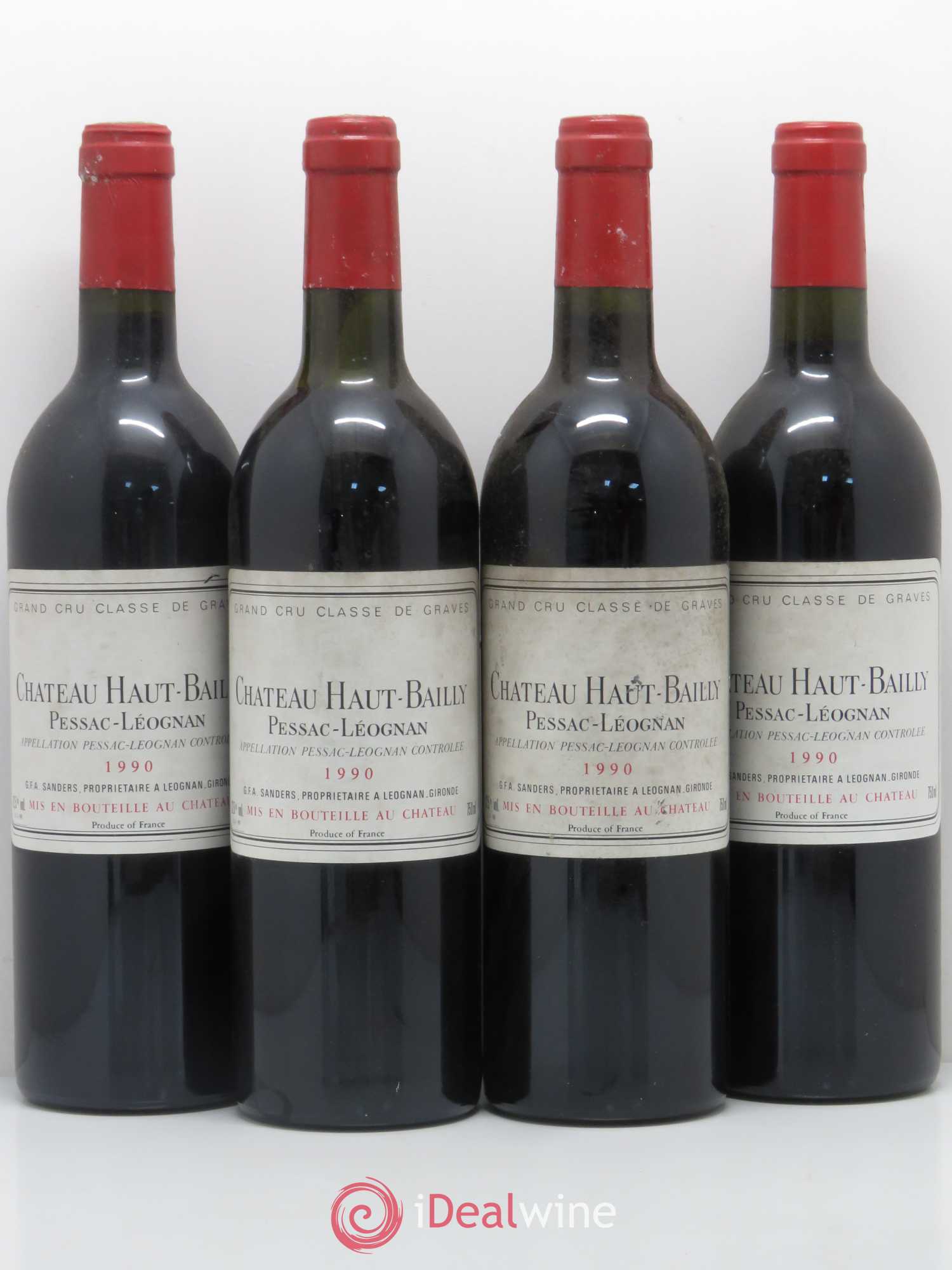 Château Haut-Bailly Cru Classé de Graves 1990 - Lot de 4 bouteilles - 0