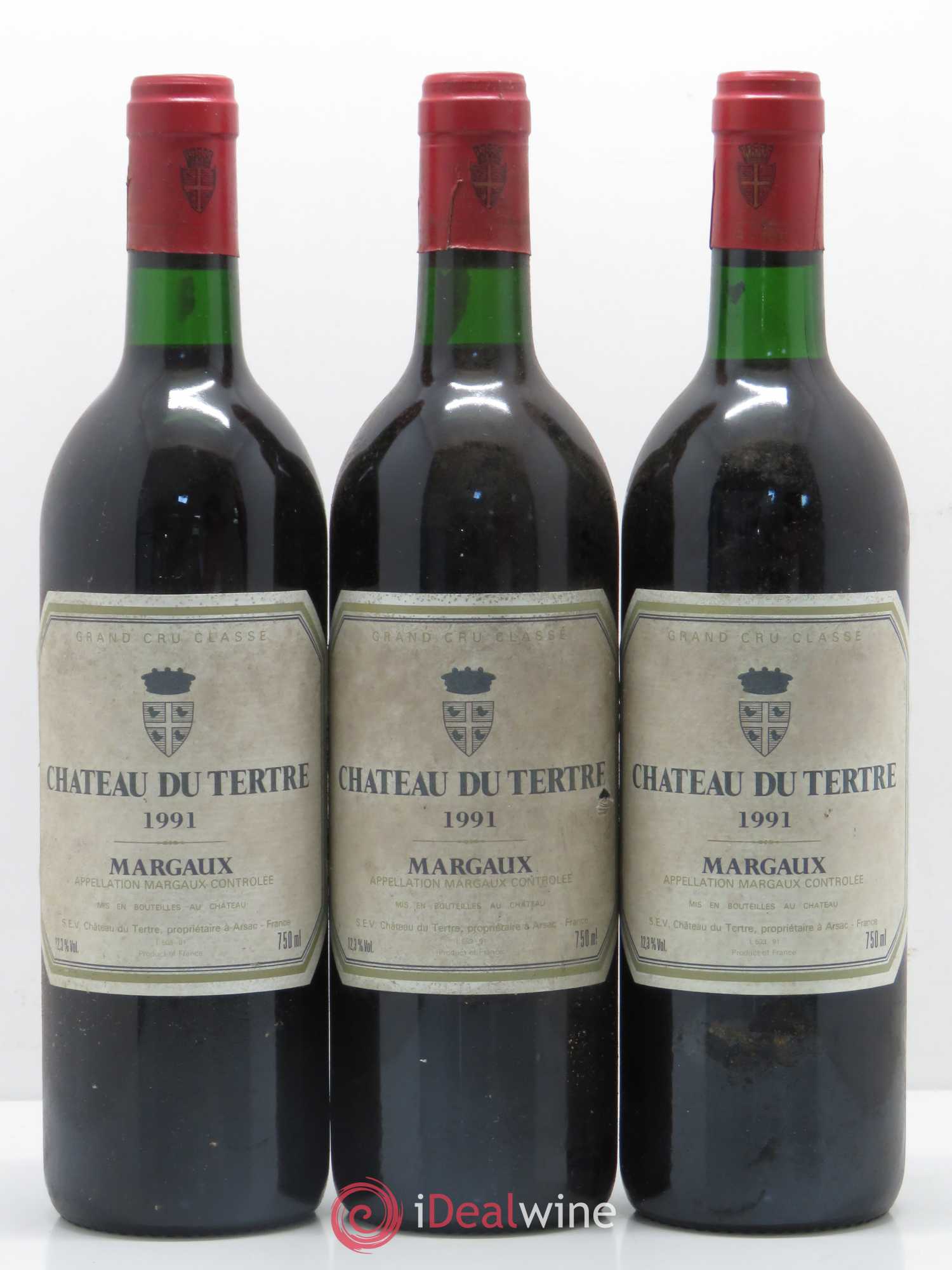 Château du Tertre 5ème Grand Cru Classé 1991 - Lot de 3 bouteilles - 0