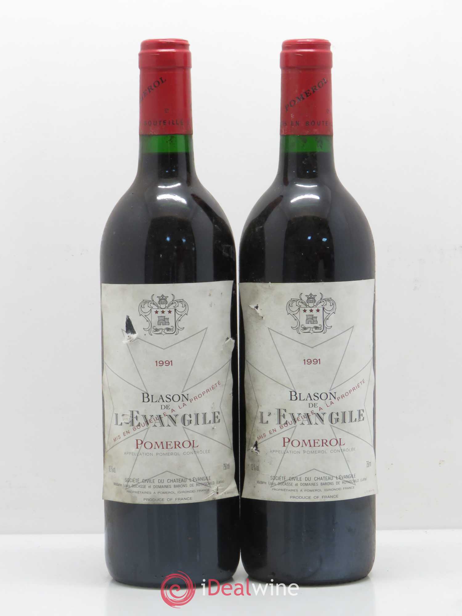 Blason de l'Evangile 1991 - Lot of 5 bottles - 2