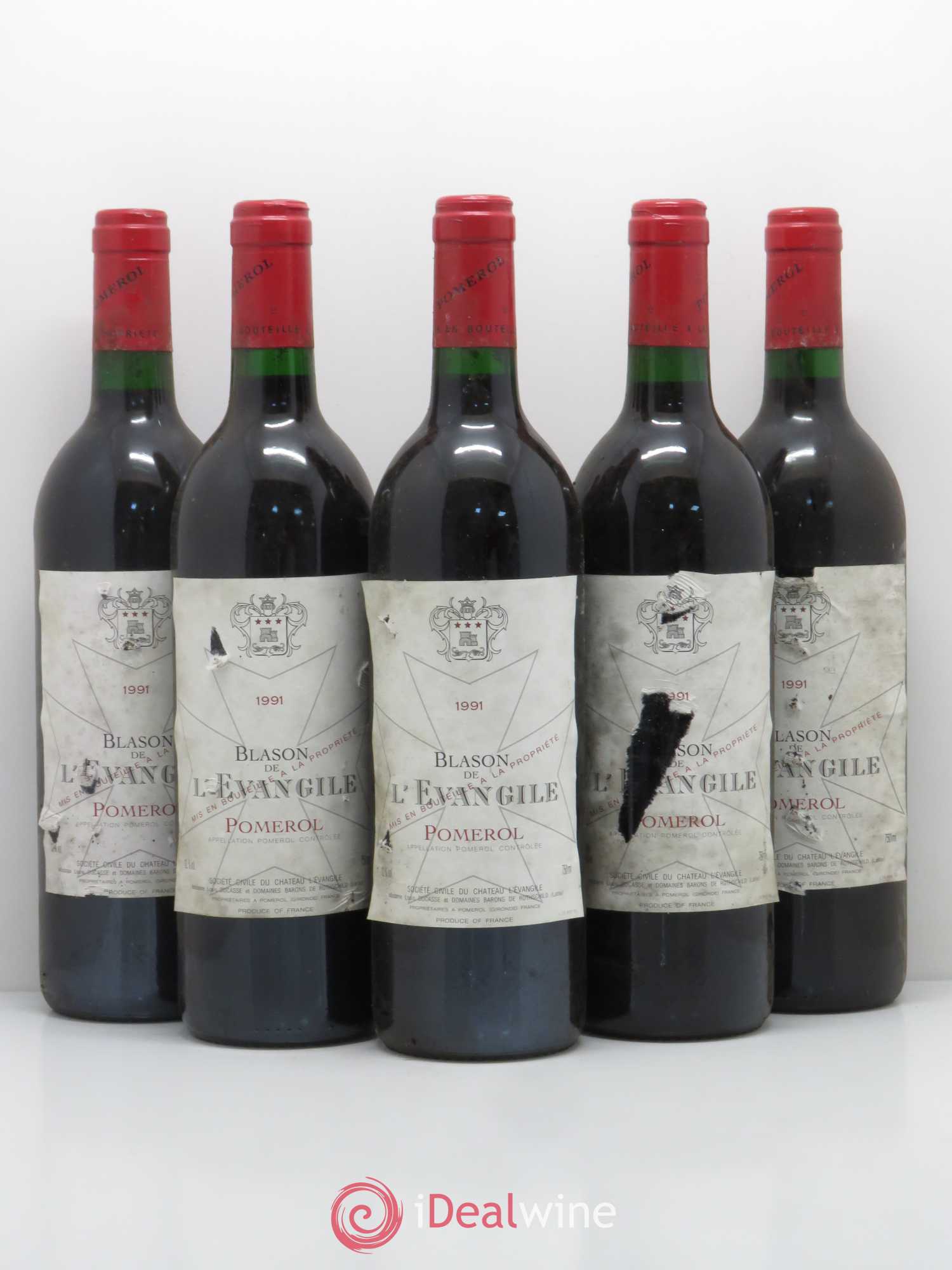Blason de l'Evangile 1991 - Lot of 5 bottles - 0