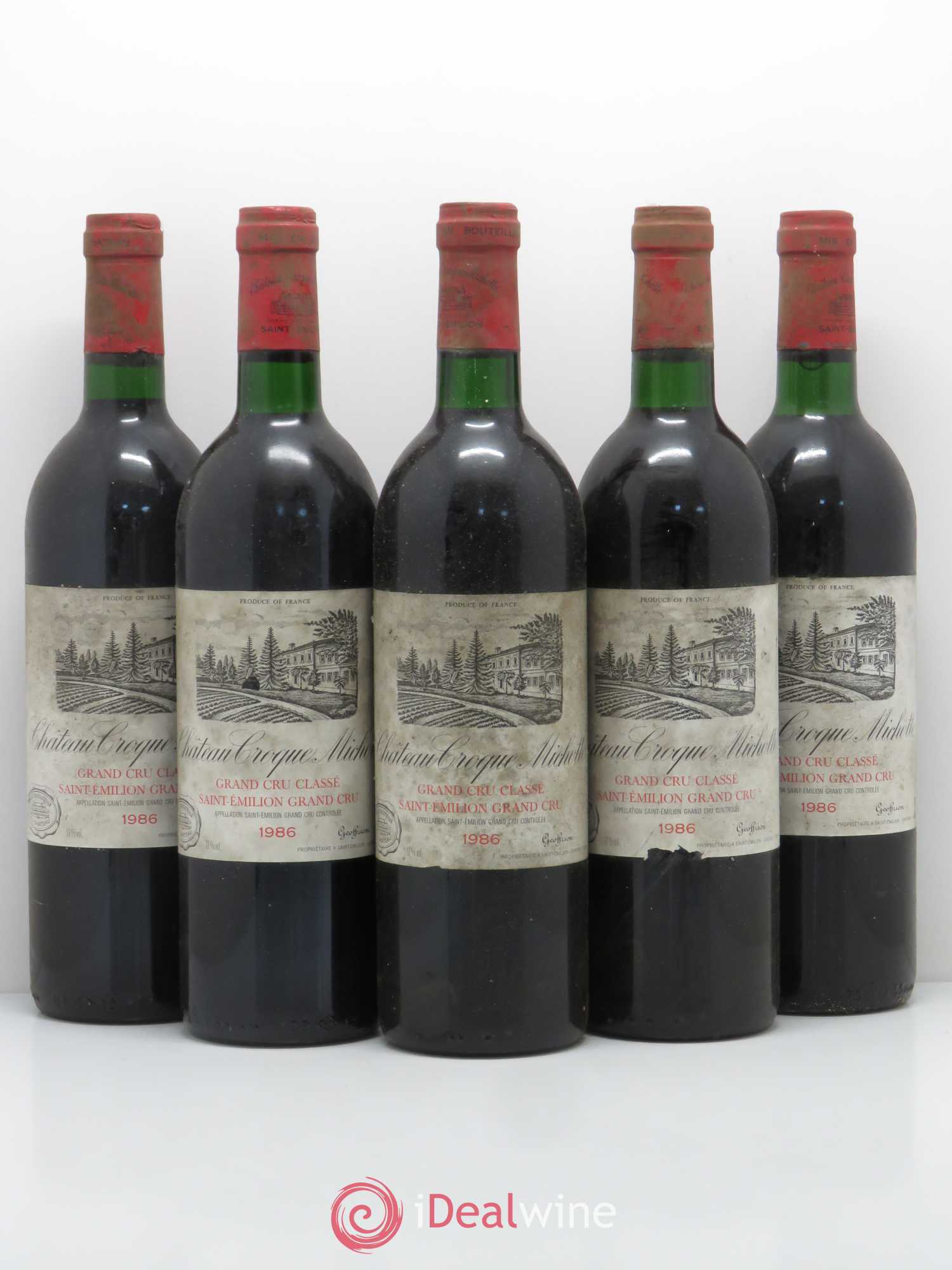 Château Croque Michotte 1986 - Lot de 5 bouteilles - 0