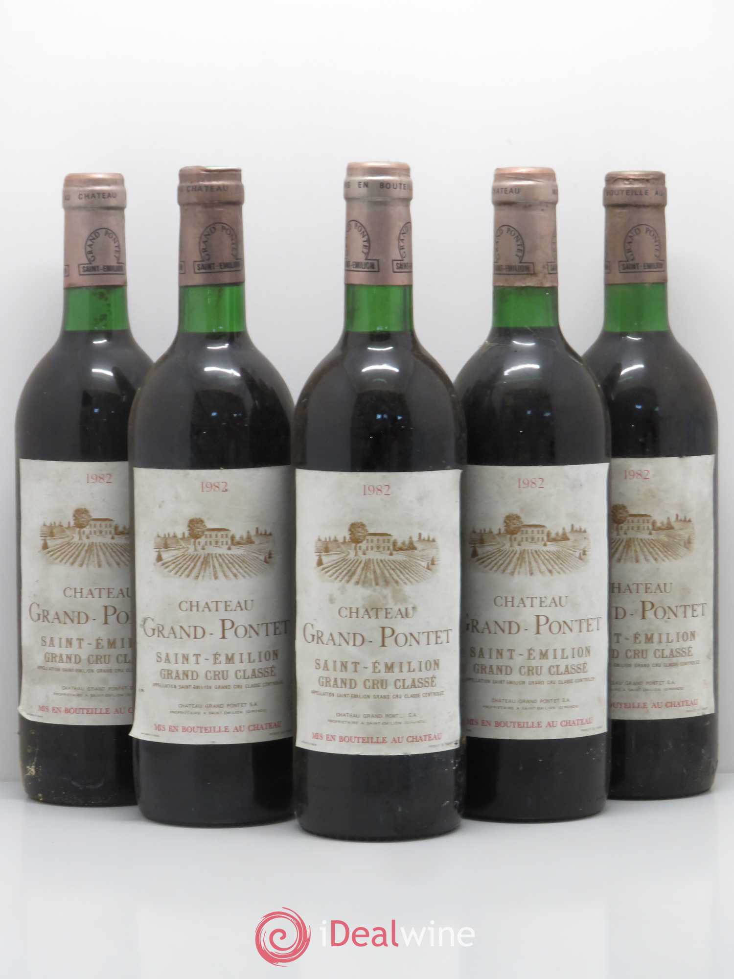 Château Grand Pontet Grand Cru Classé 1982 - Lot de 5 bouteilles - 0