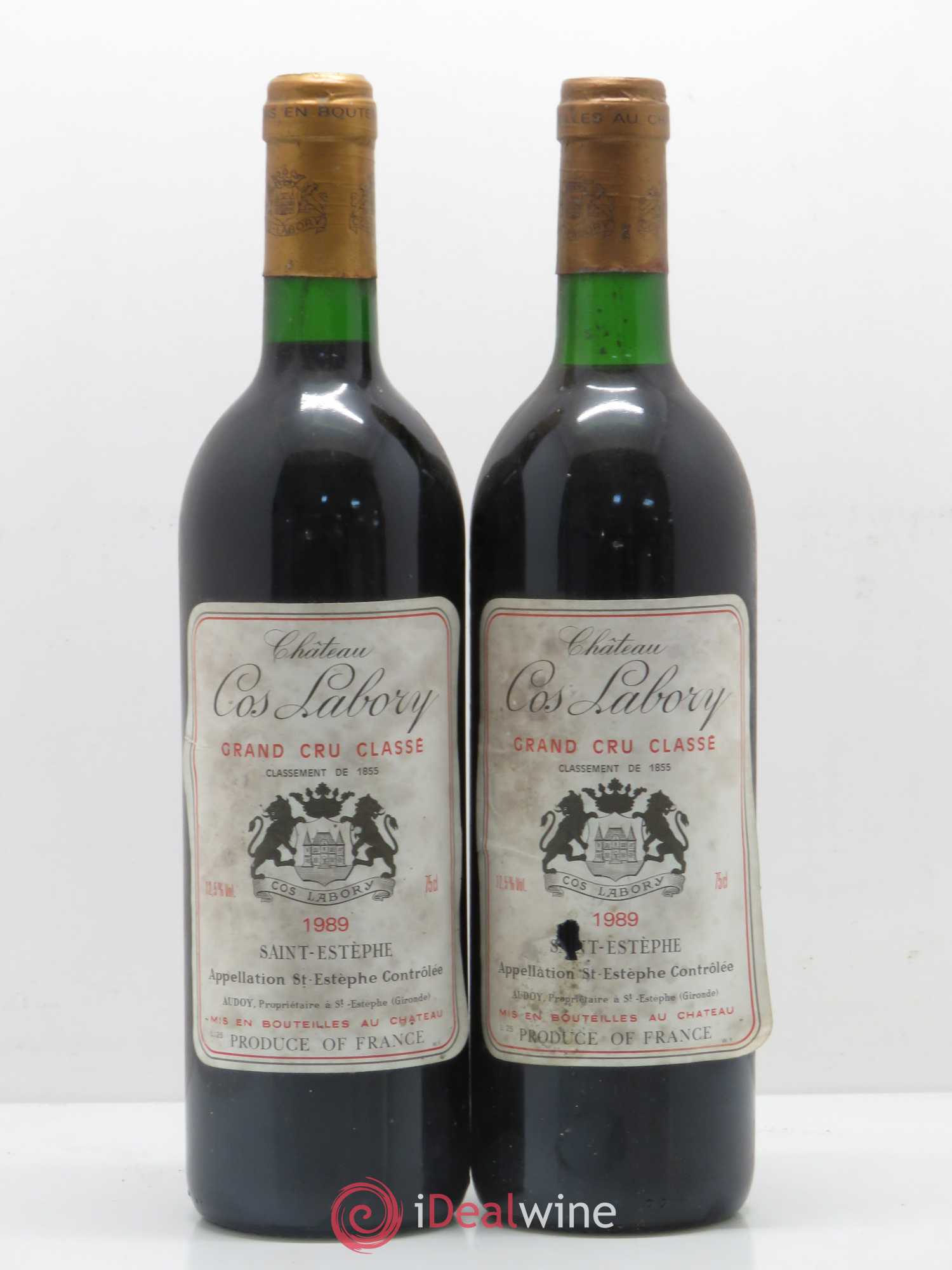 Château Cos Labory 5ème Grand Cru Classé 1989 - Lot de 2 bouteilles - 0