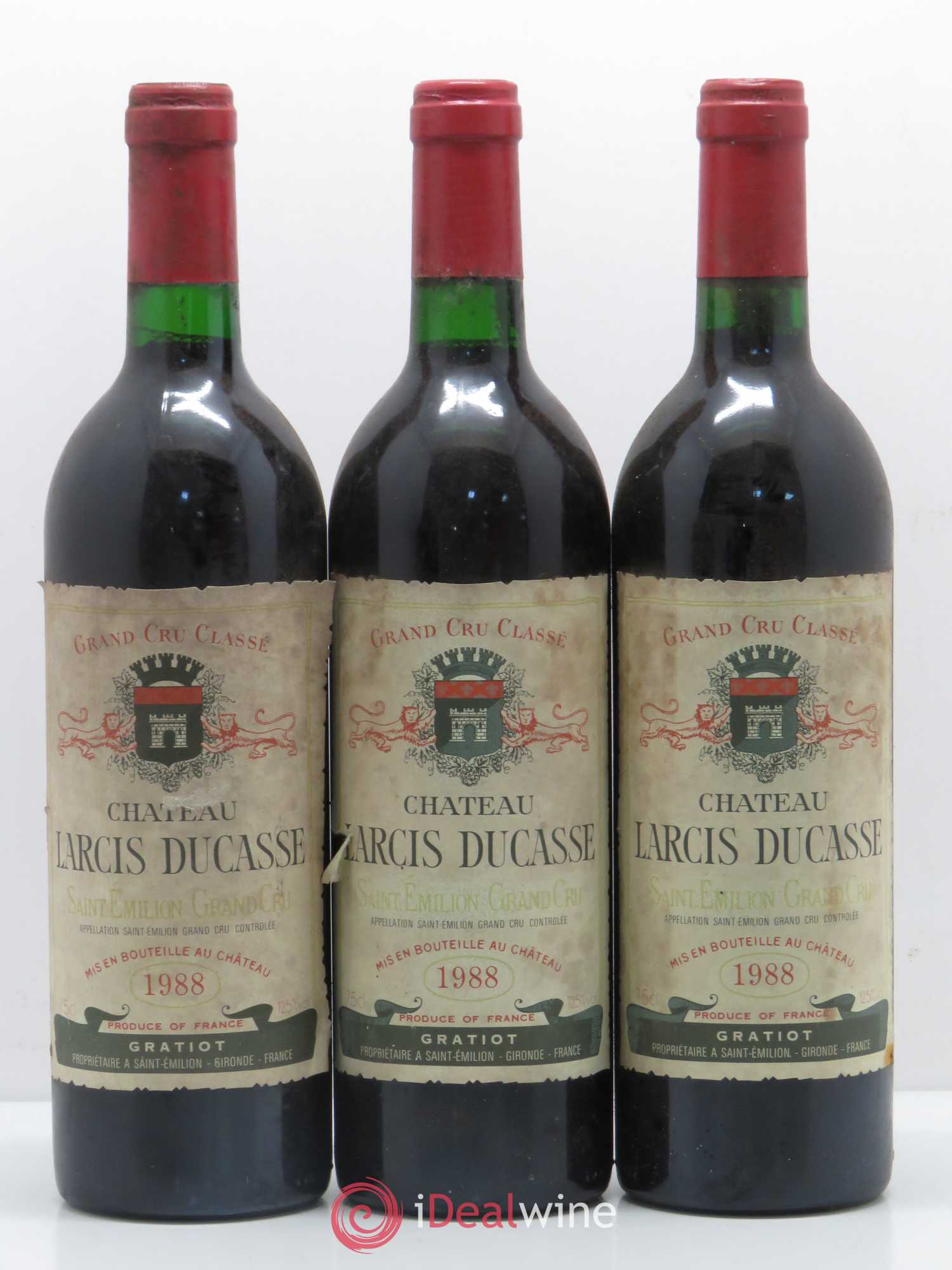 Château Larcis Ducasse 1er Grand Cru Classé B 1988 - Lot de 5 bouteilles - 1