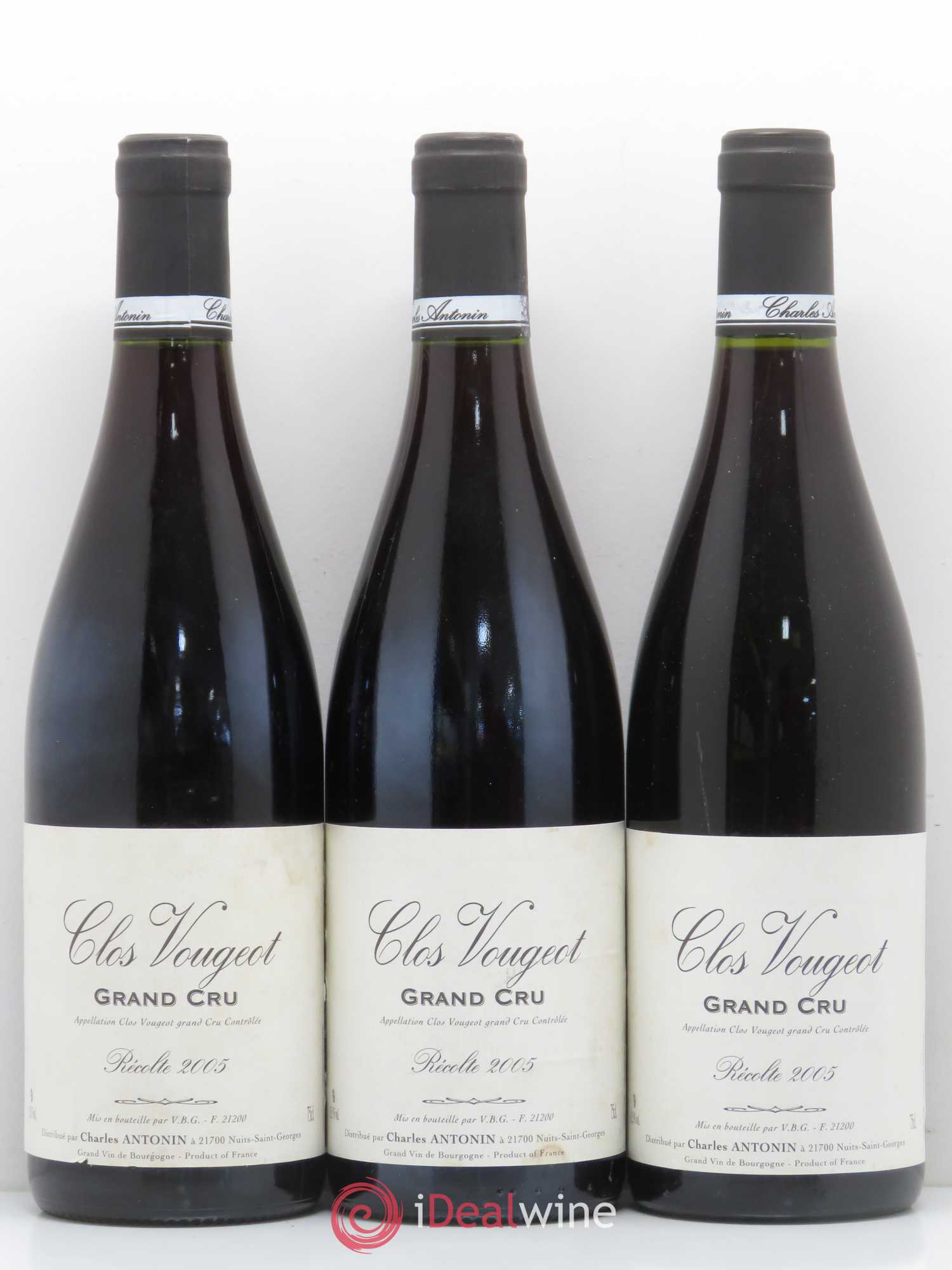 Clos de Vougeot Grand Cru Charles Antonin 2005 - Lot de 3 bouteilles - 0