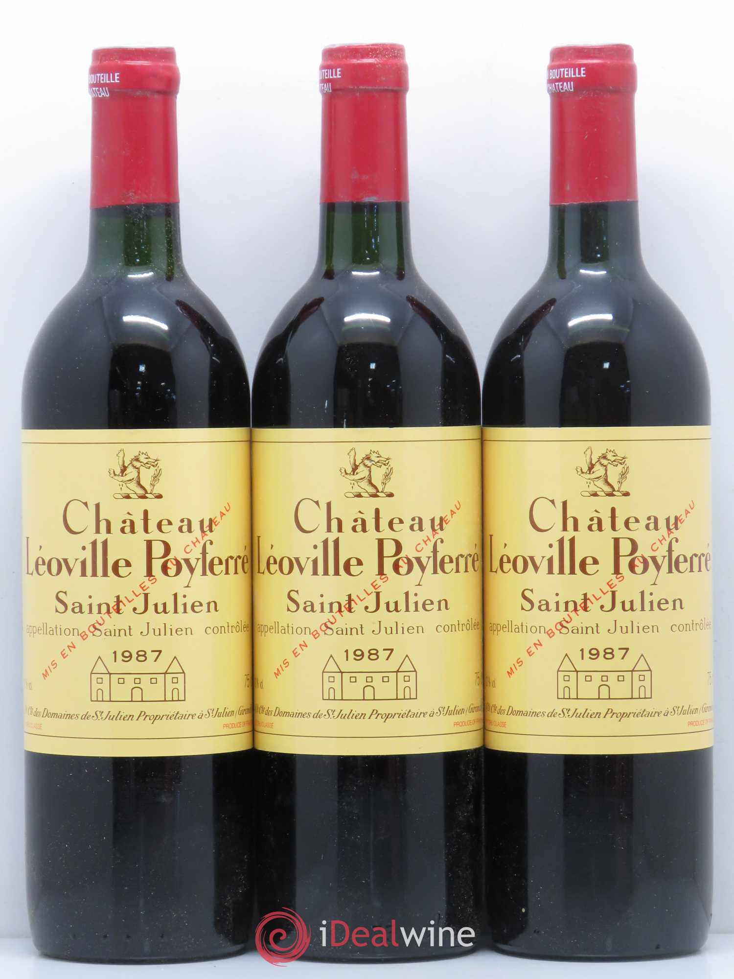 Château Léoville Poyferré 2ème Grand Cru Classé 1987 - Lot de 3 bouteilles - 0