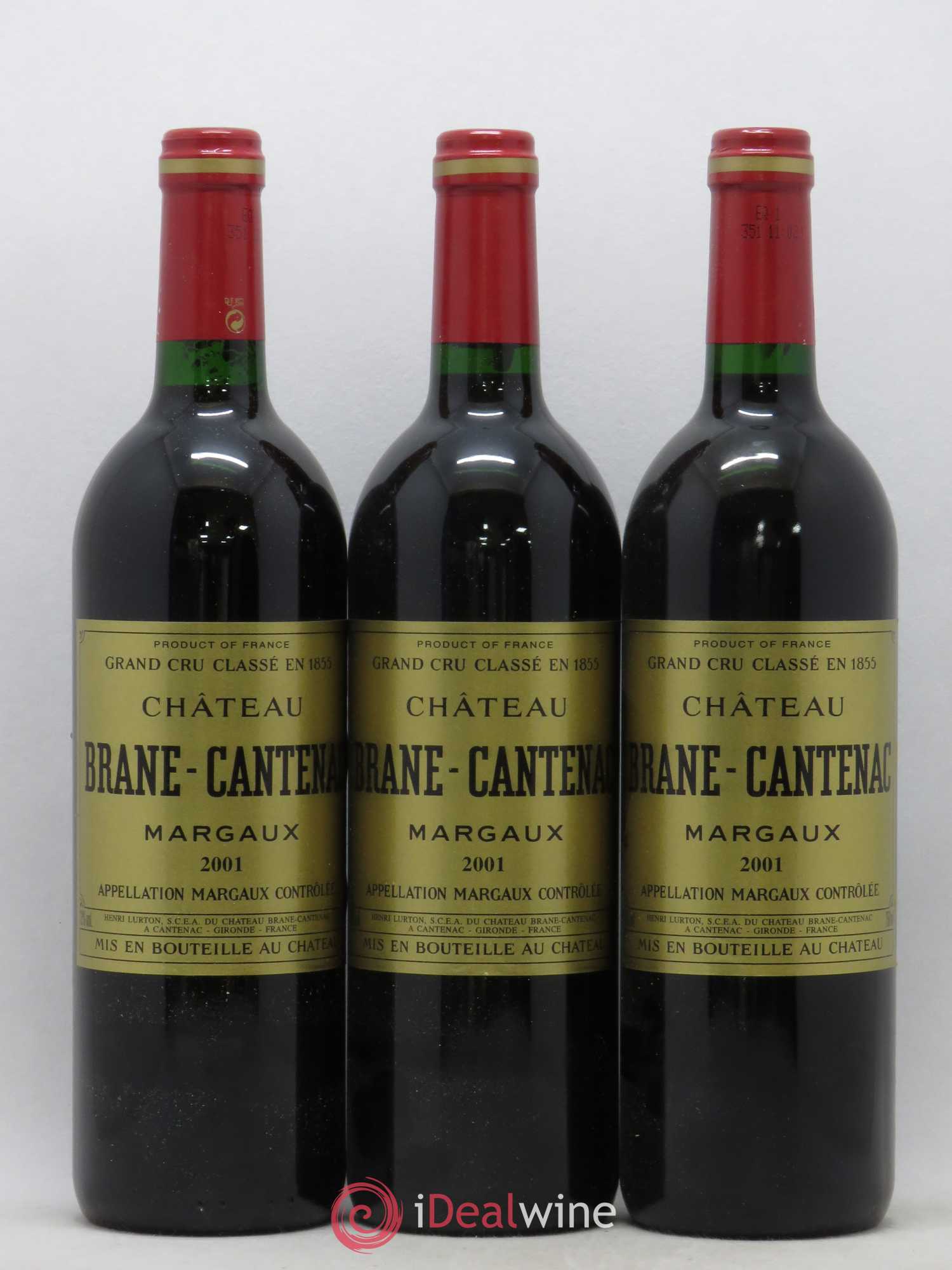 Château Brane Cantenac 2ème Grand Cru Classé 2001 - Lot de 6 bouteilles - 1