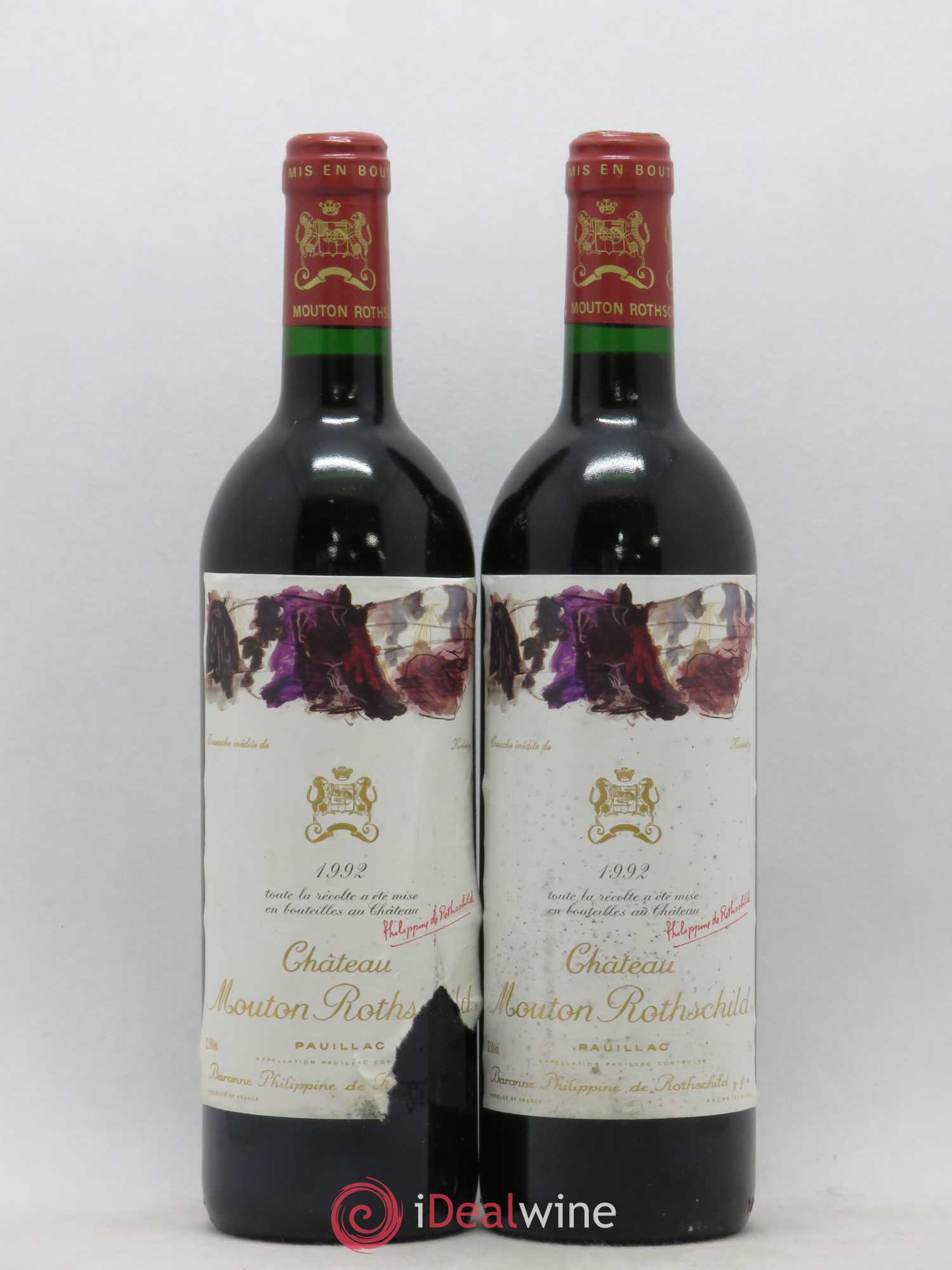 Château Mouton Rothschild 1er Grand Cru Classé 1992 - Lot de 2 bouteilles - 0