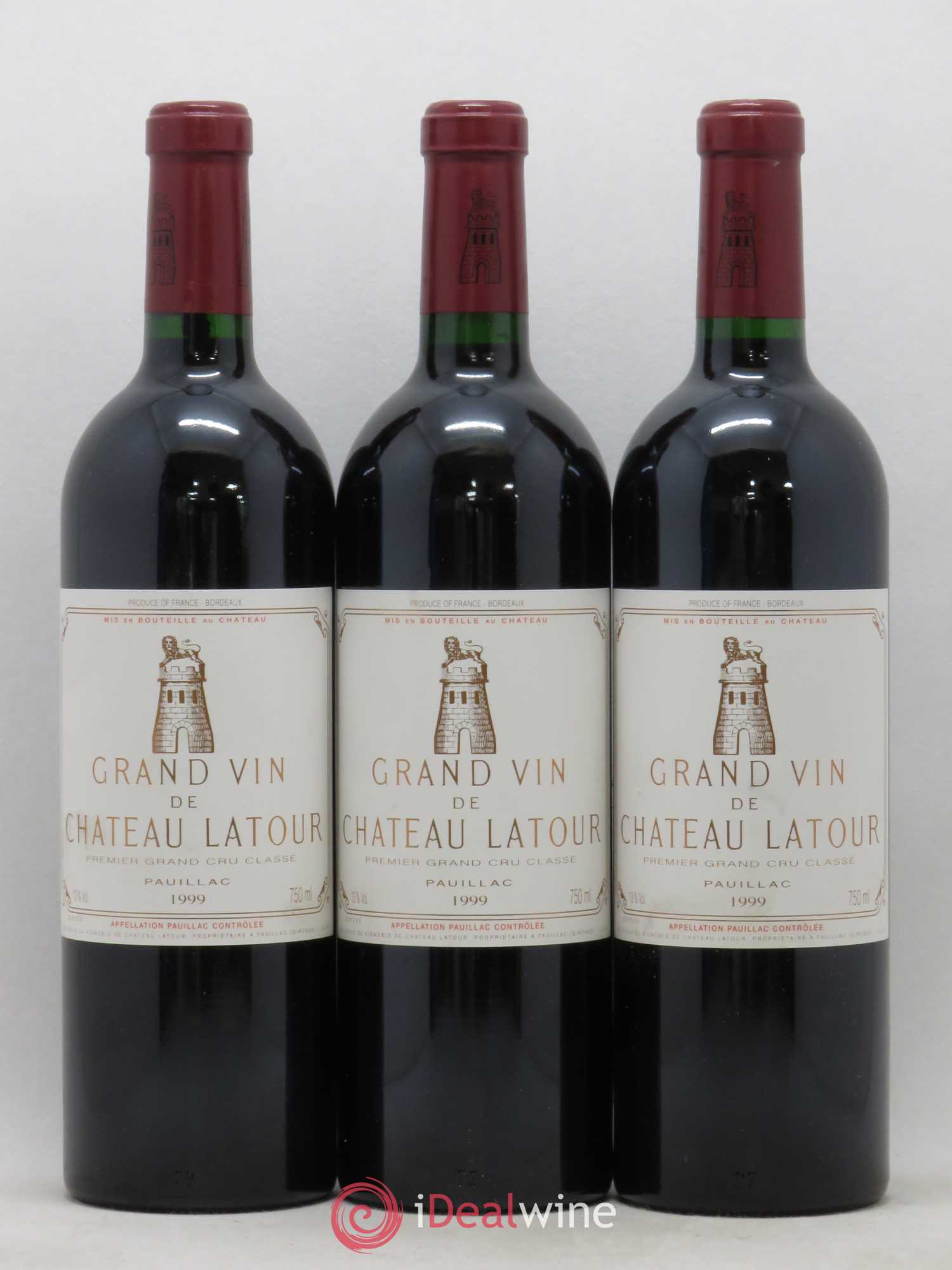 Château Latour 1er Grand Cru Classé 1999 - Lot de 3 bouteilles - 0