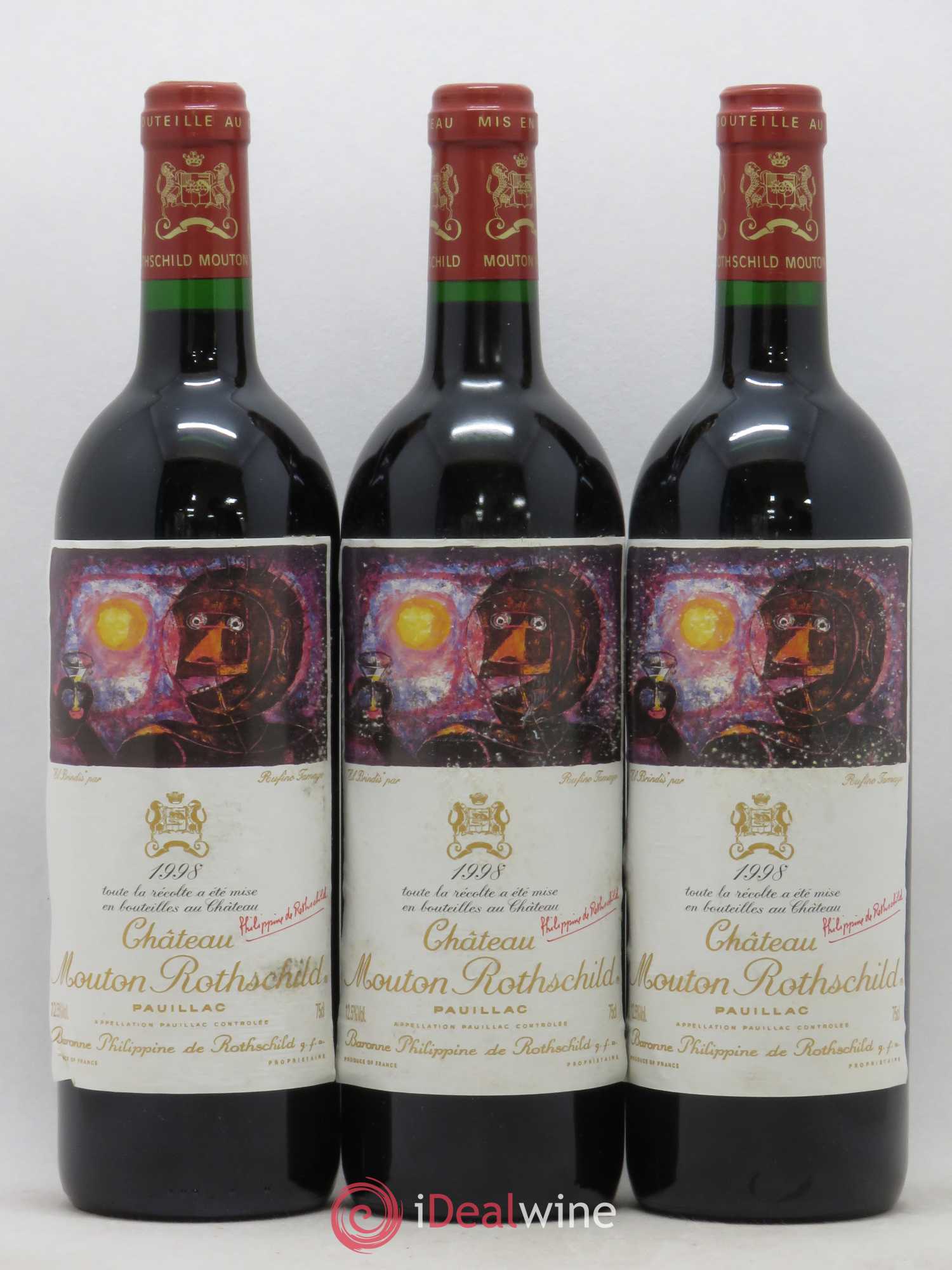 Château Mouton Rothschild 1er Grand Cru Classé 1998 - Lot de 12 bouteilles - 1