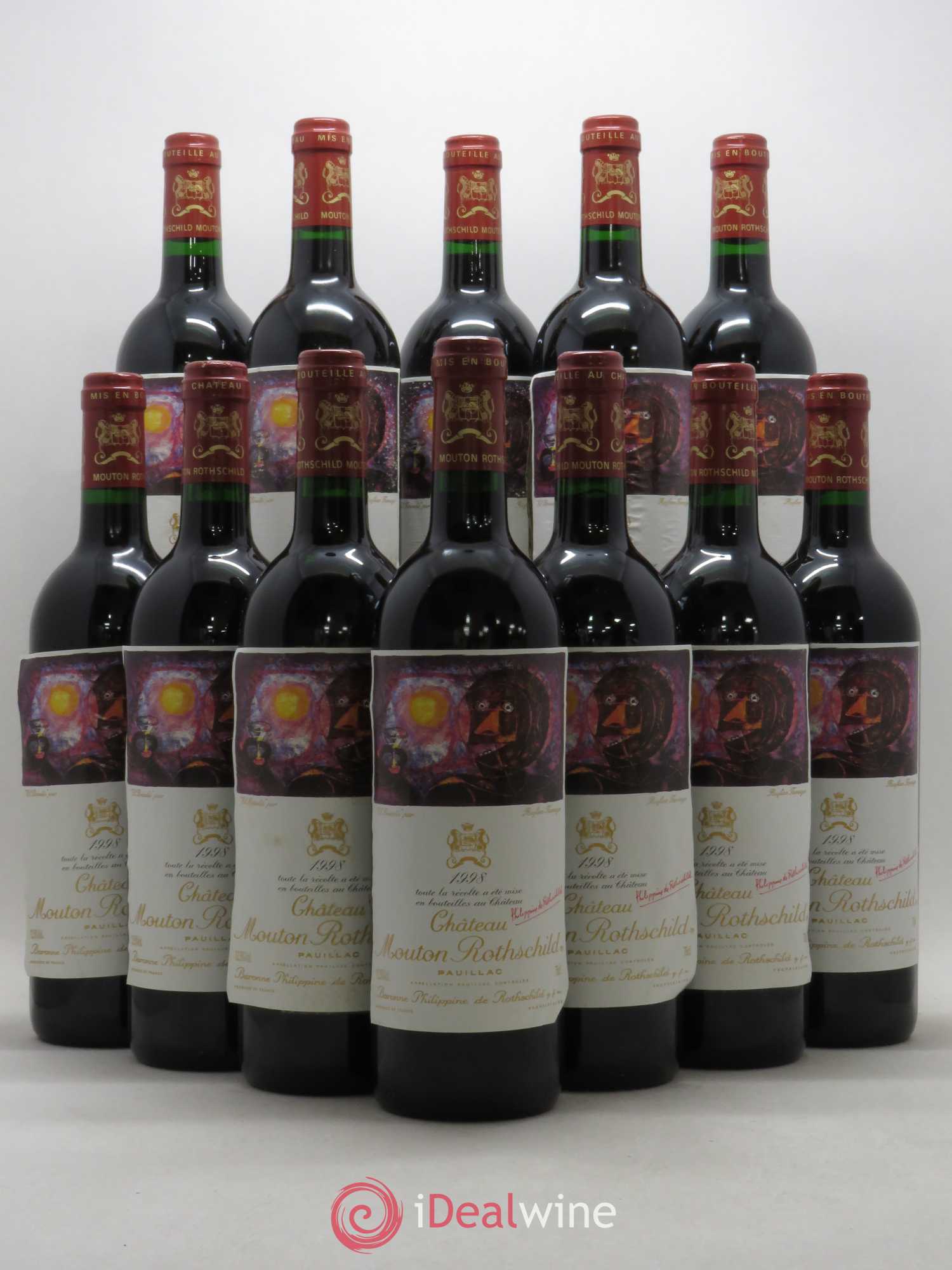 Château Mouton Rothschild 1er Grand Cru Classé 1998 - Lot de 12 bouteilles - 0