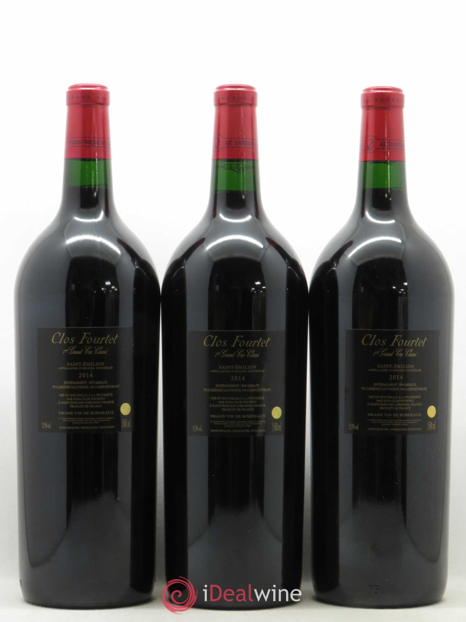 Clos Fourtet 1er Grand Cru Classé B 2014 - Lot de 3 magnums - 1
