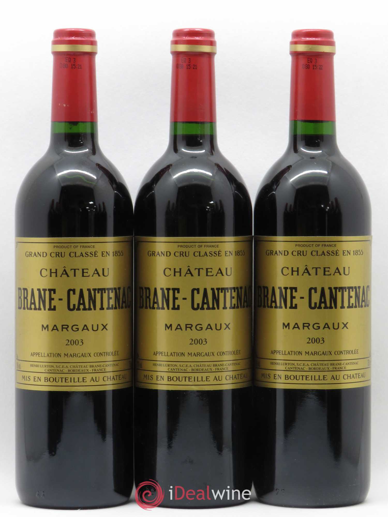 Château Brane Cantenac 2ème Grand Cru Classé 2003 - Lot de 12 bouteilles - 1