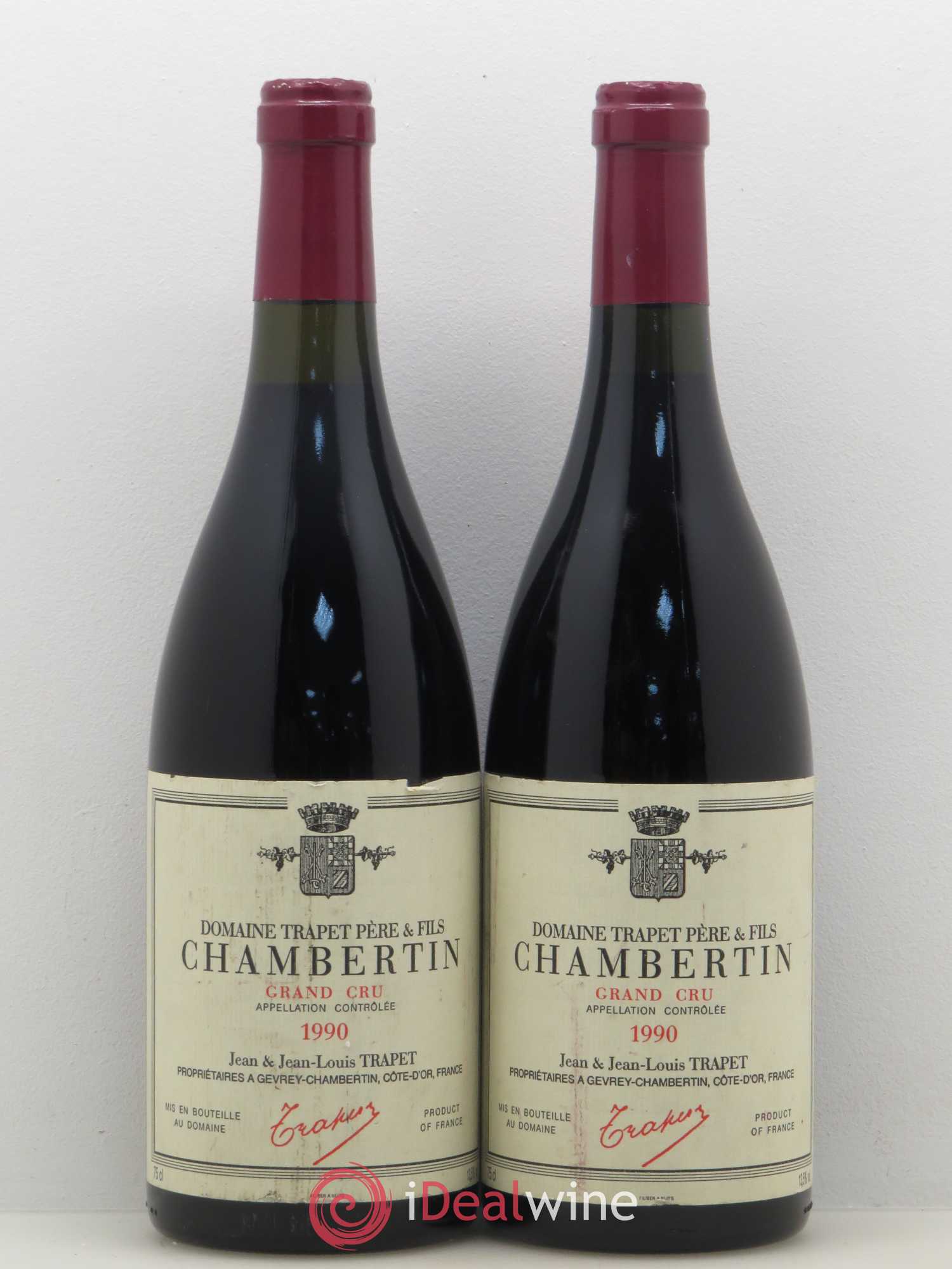 Chambertin Grand Cru Domaine Trapet 1990 - Lot de 2 bouteilles - 0