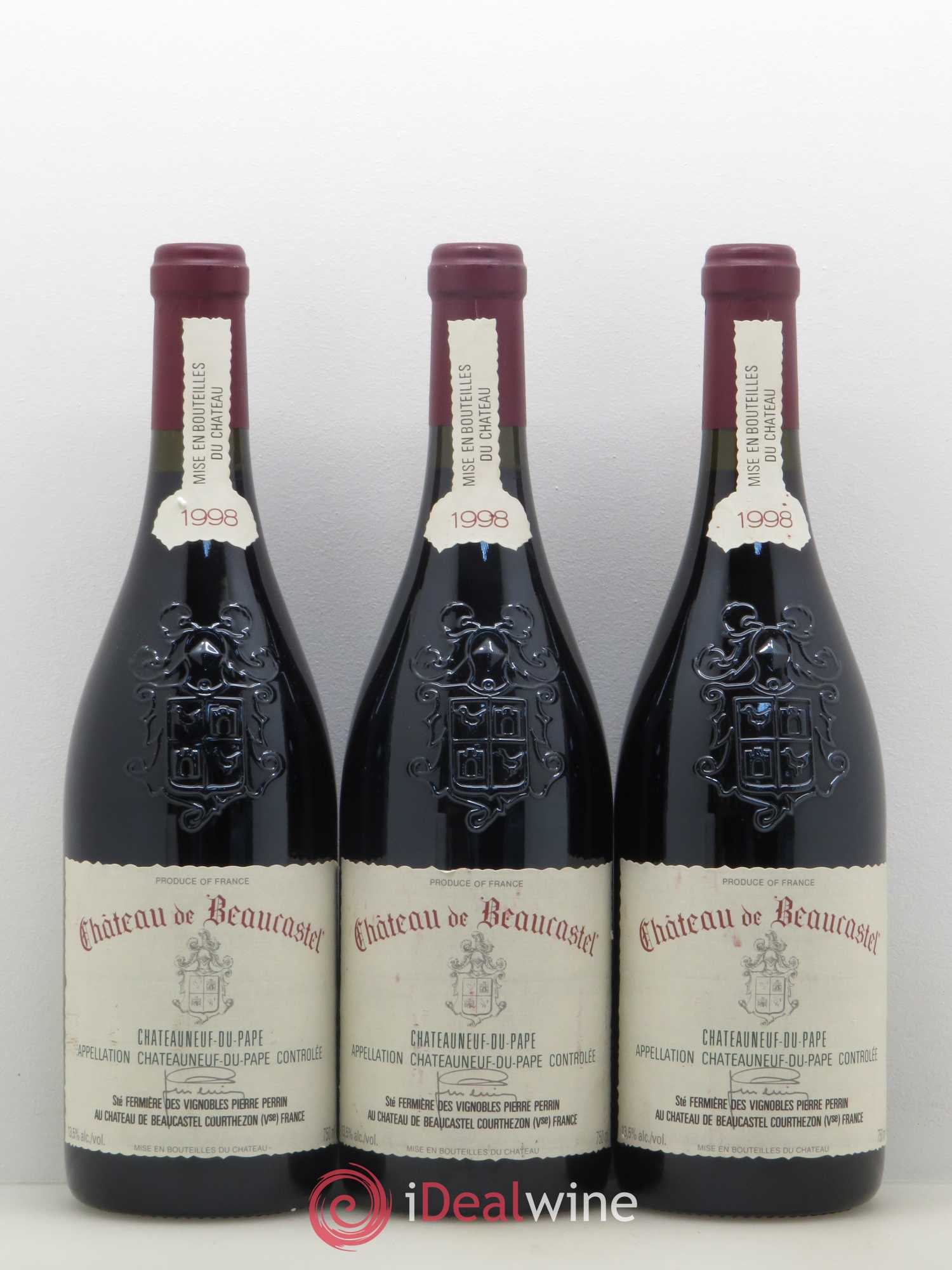 Châteauneuf-du-Pape Château de Beaucastel Famille Perrin 1998 - Lot de 3 bouteilles - 0