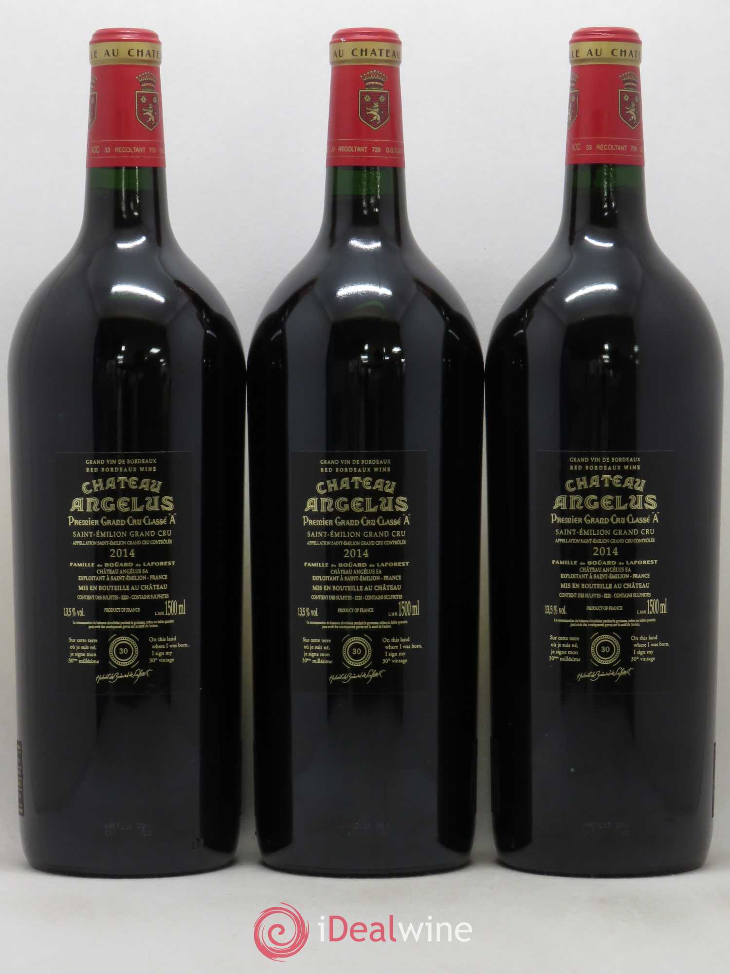 Château Angélus 1er Grand Cru Classé A 2014 - Lot de 3 magnums - 1