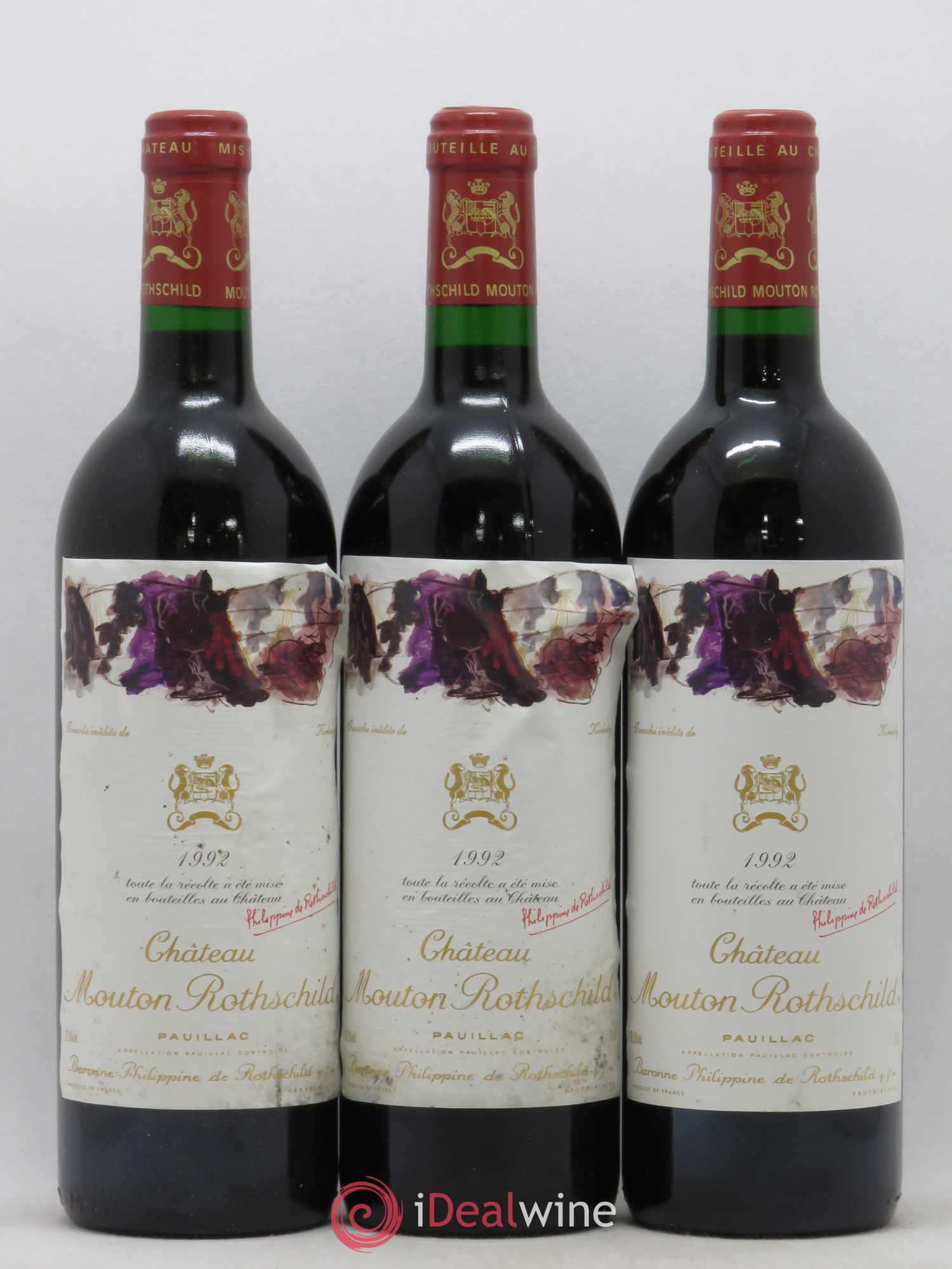 Château Mouton Rothschild 1er Grand Cru Classé 1992 - Lot de 6 bouteilles - 1