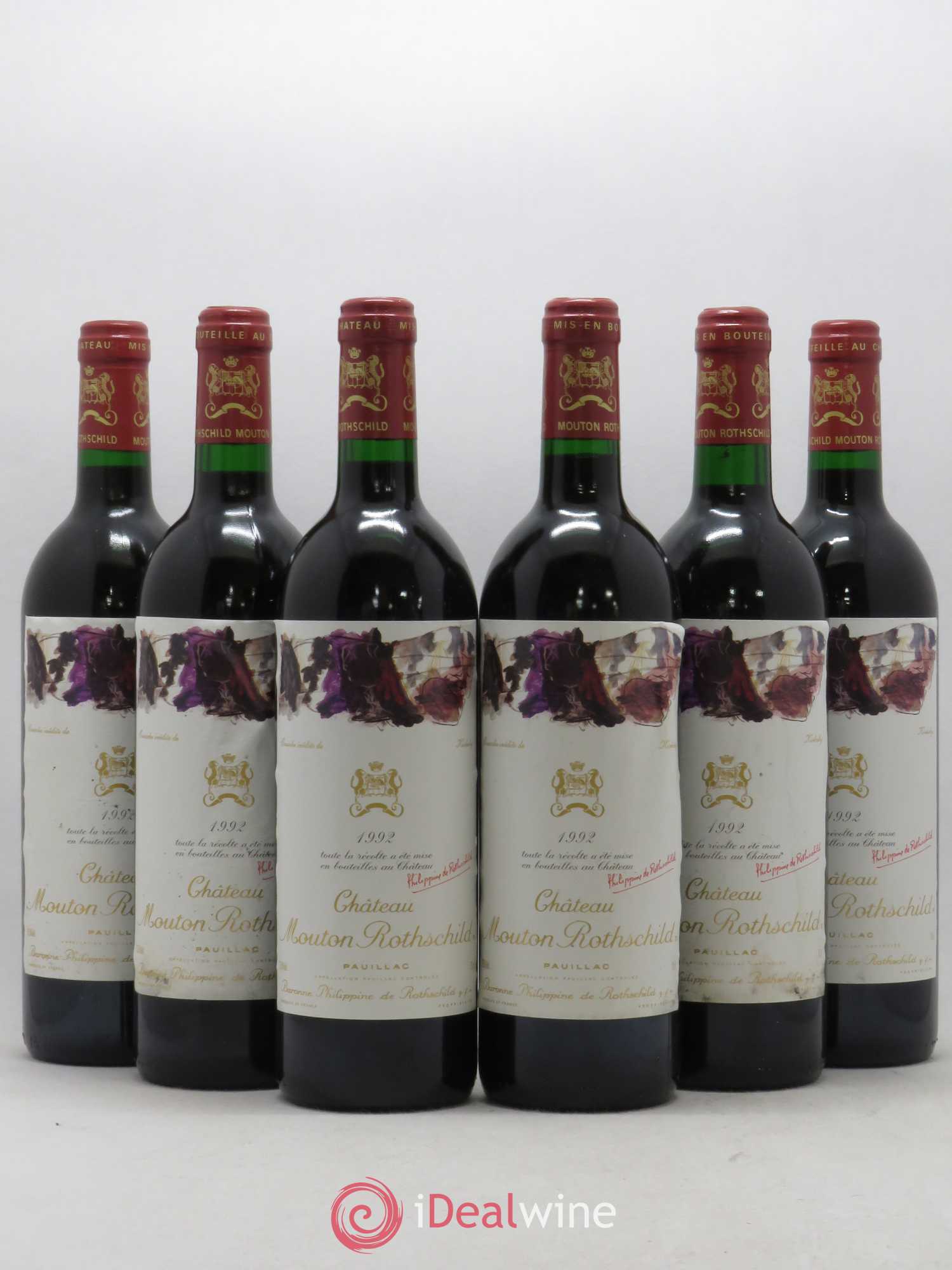 Château Mouton Rothschild 1er Grand Cru Classé 1992 - Lot de 6 bouteilles - 0