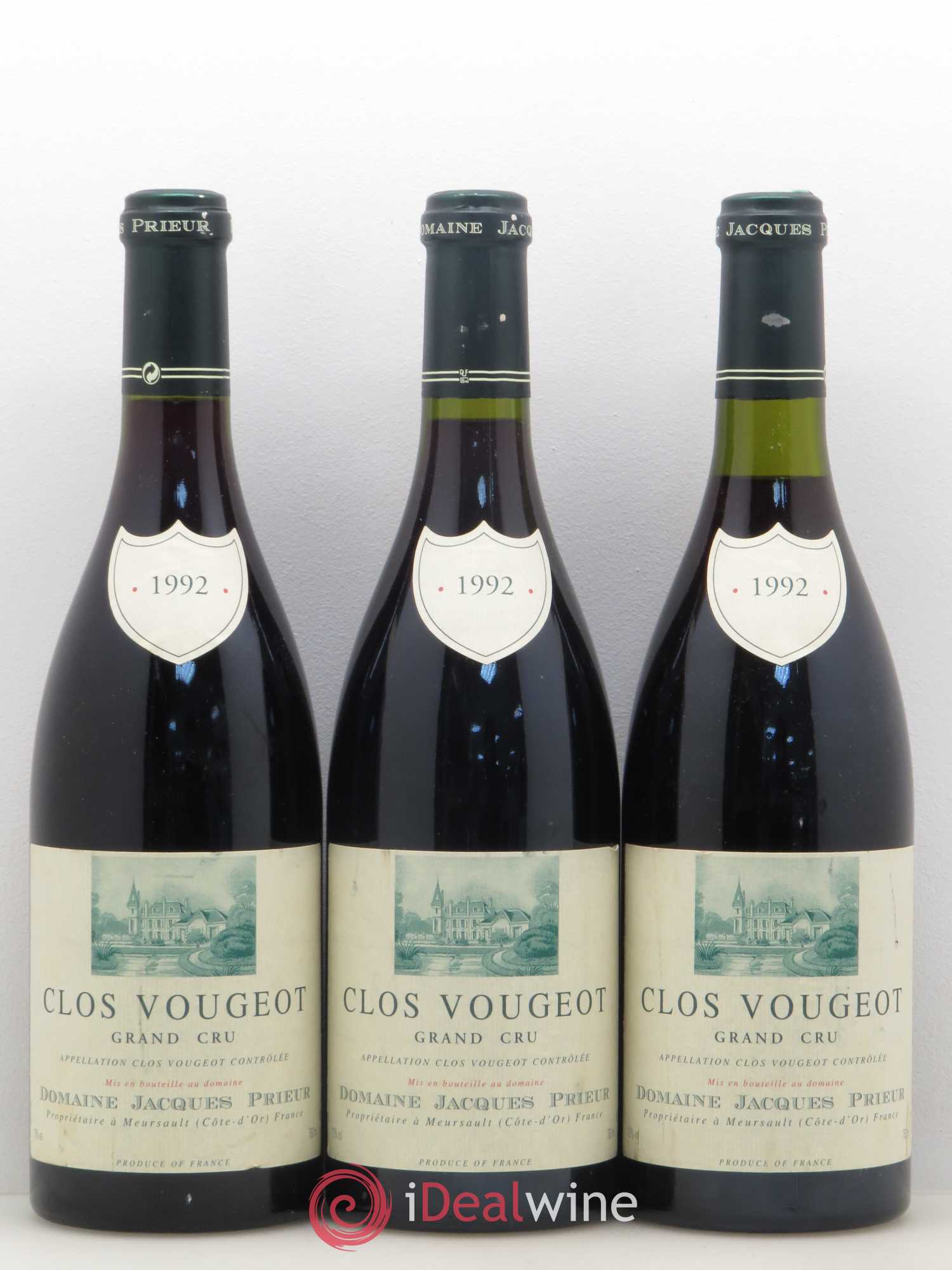 Clos de Vougeot Grand Cru Jacques Prieur (Domaine) 1992 - Lot de 3 bouteilles - 0