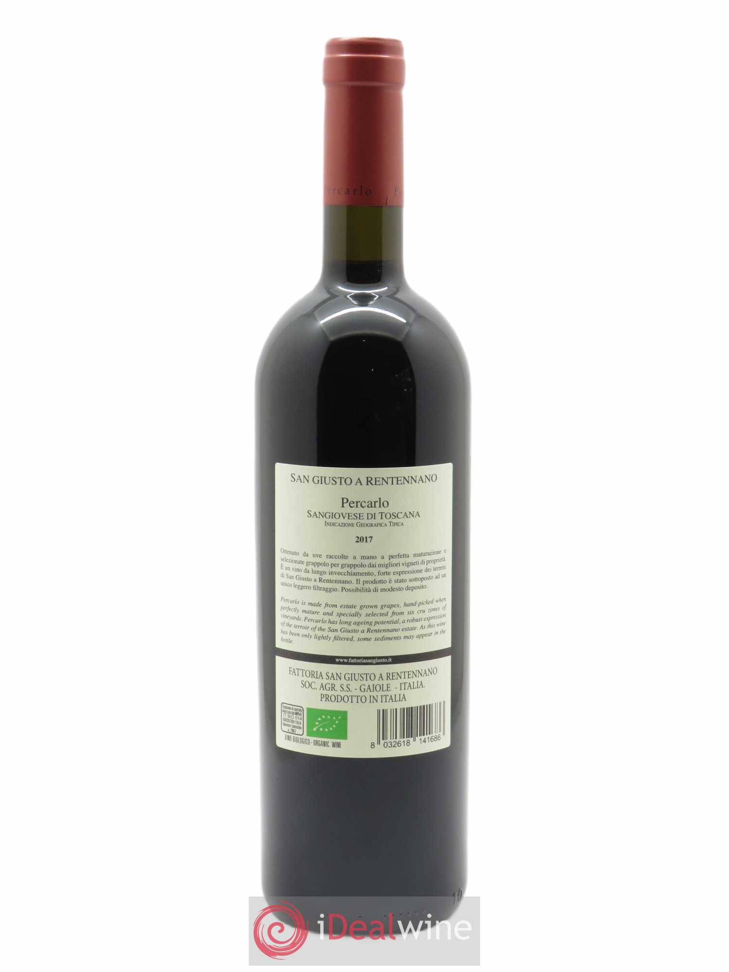 Toscana IGT San Giusto a Rentennano Percarlo Famille Martini di Cigala 2017 - Lot de 1 bouteille - 1