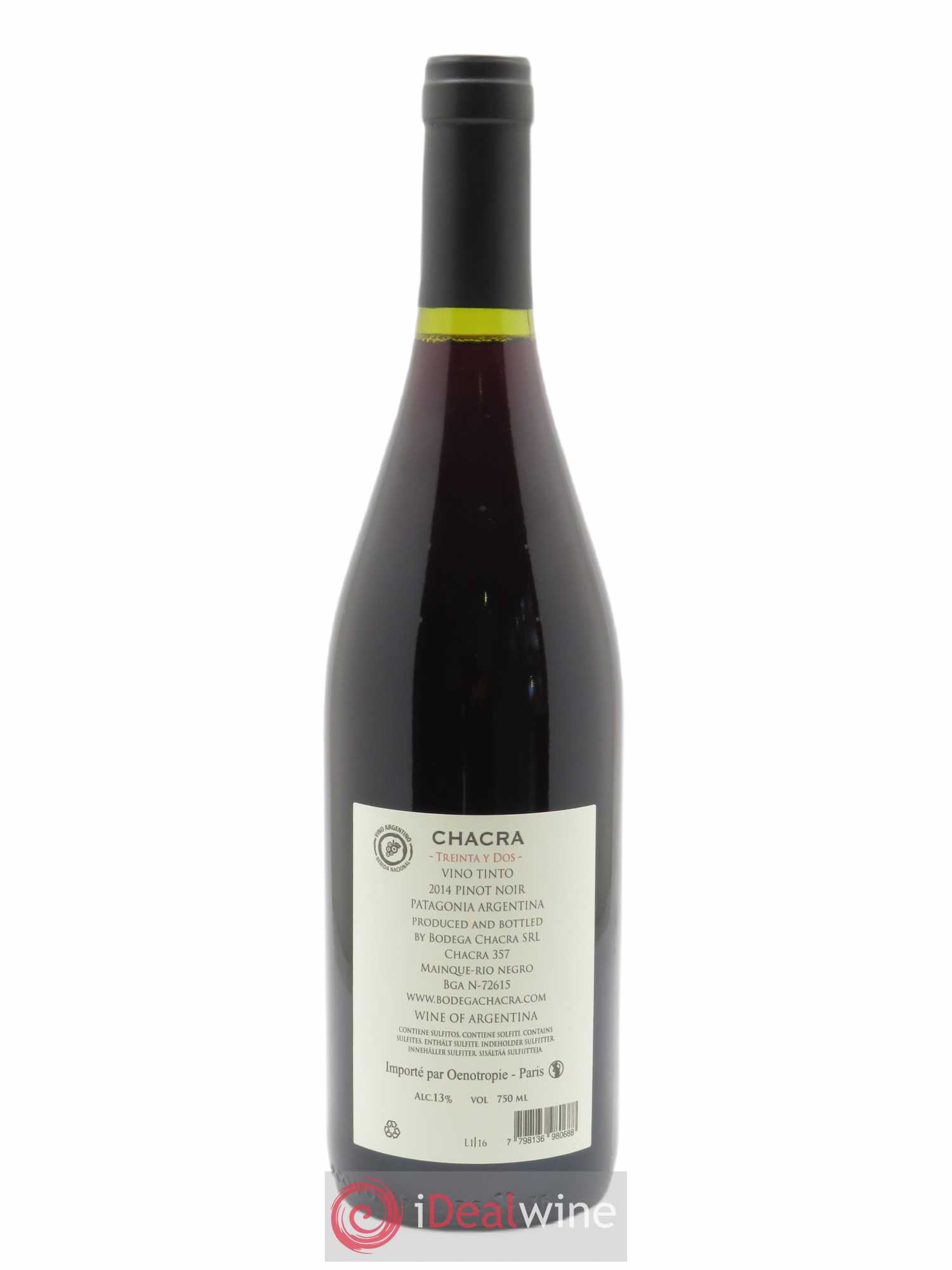 Patagonie Bodega Chacra Treinta y Dos 2014 - Lot de 1 bouteille - 1