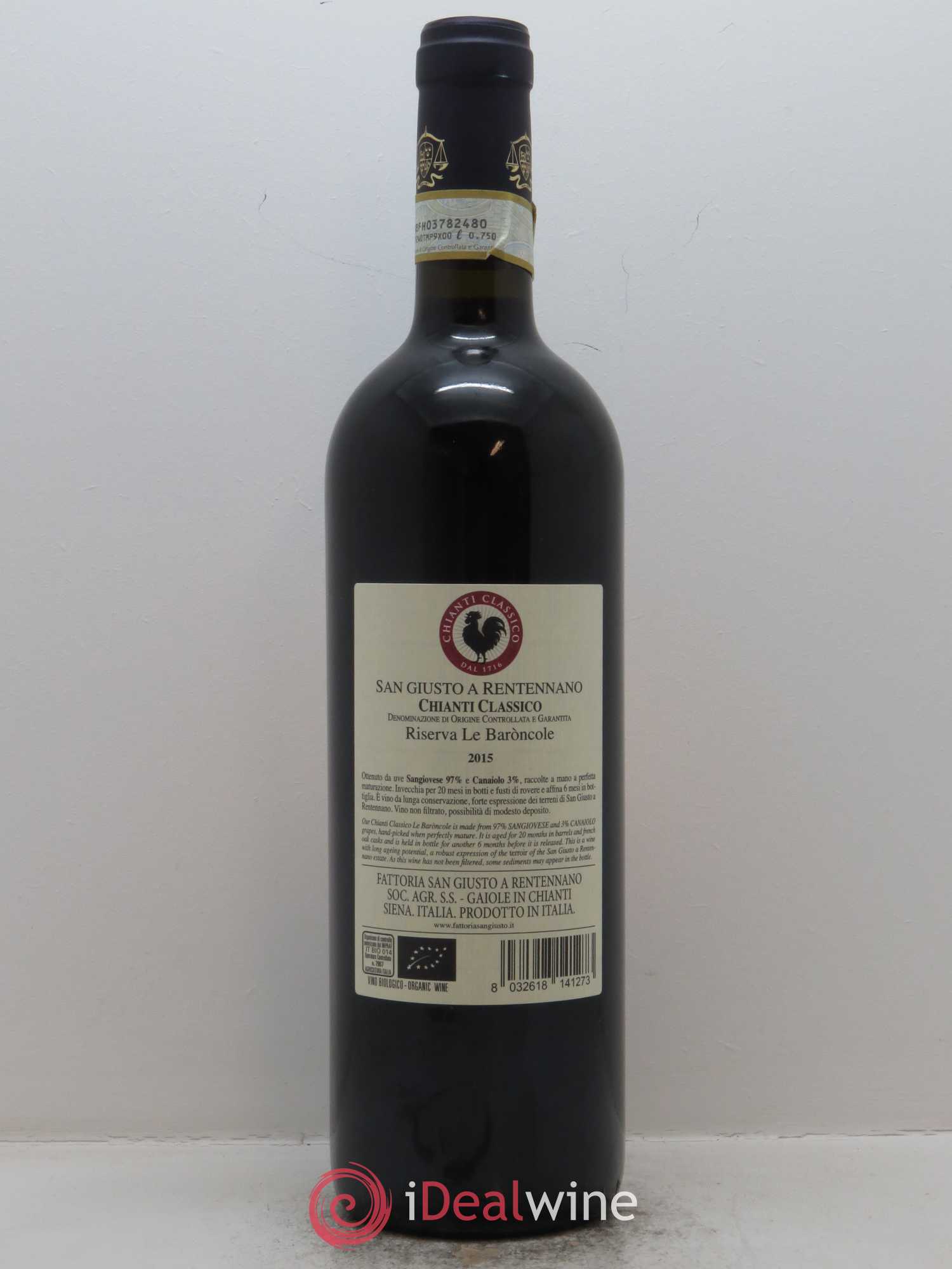 Chianti Classico DOCG San Giusto A Rentennano Riserva Le Baroncole Famille Martini di Cigala 2015 - Lotto di 1 bottiglia - 1