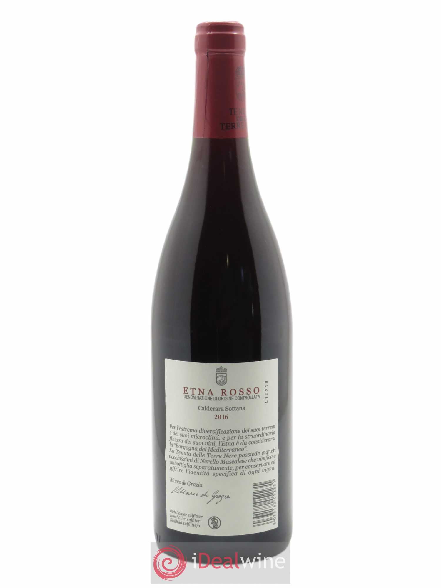 Etna Rosso DOC Tenuta delle Terre Nere Calderara Sottana 2016 - Lot de 1 bouteille - 1