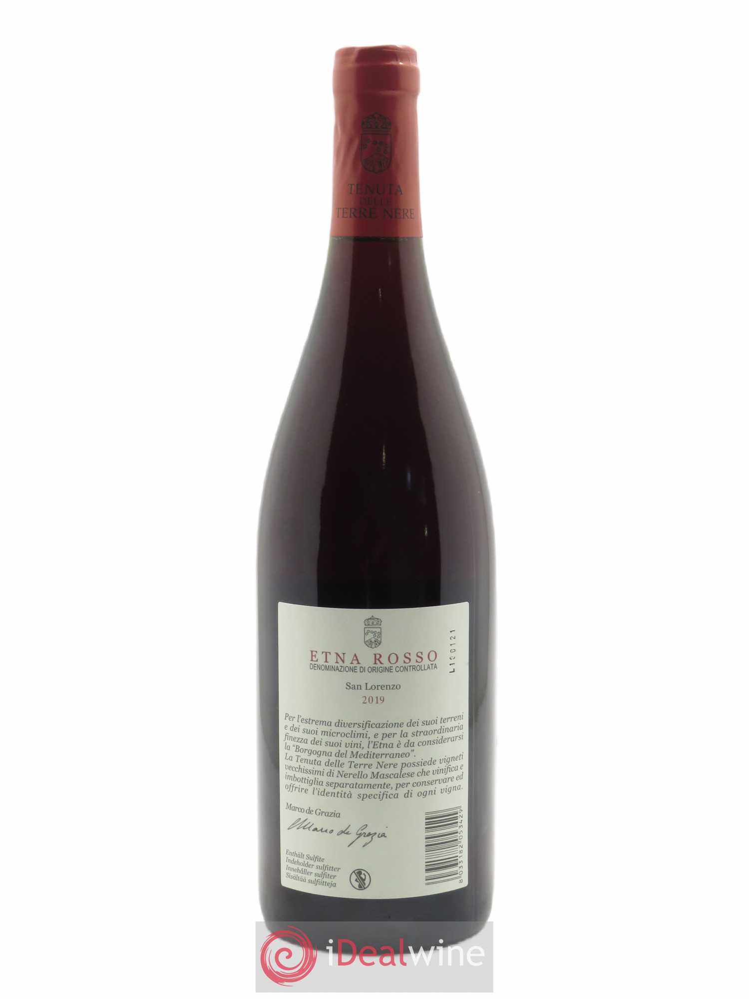 Etna Rosso DOC Tenuta delle Terre Nere San Lorenzo 2019 - Lot de 1 bouteille - 1