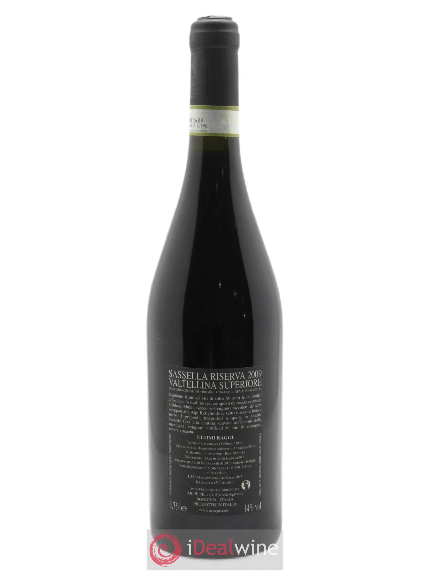 Valtellina Superiore DOCG Ar.Pe.Pe. Sassella Ultimi Raggi Riserva 2009 - Lot de 1 bouteille - 1