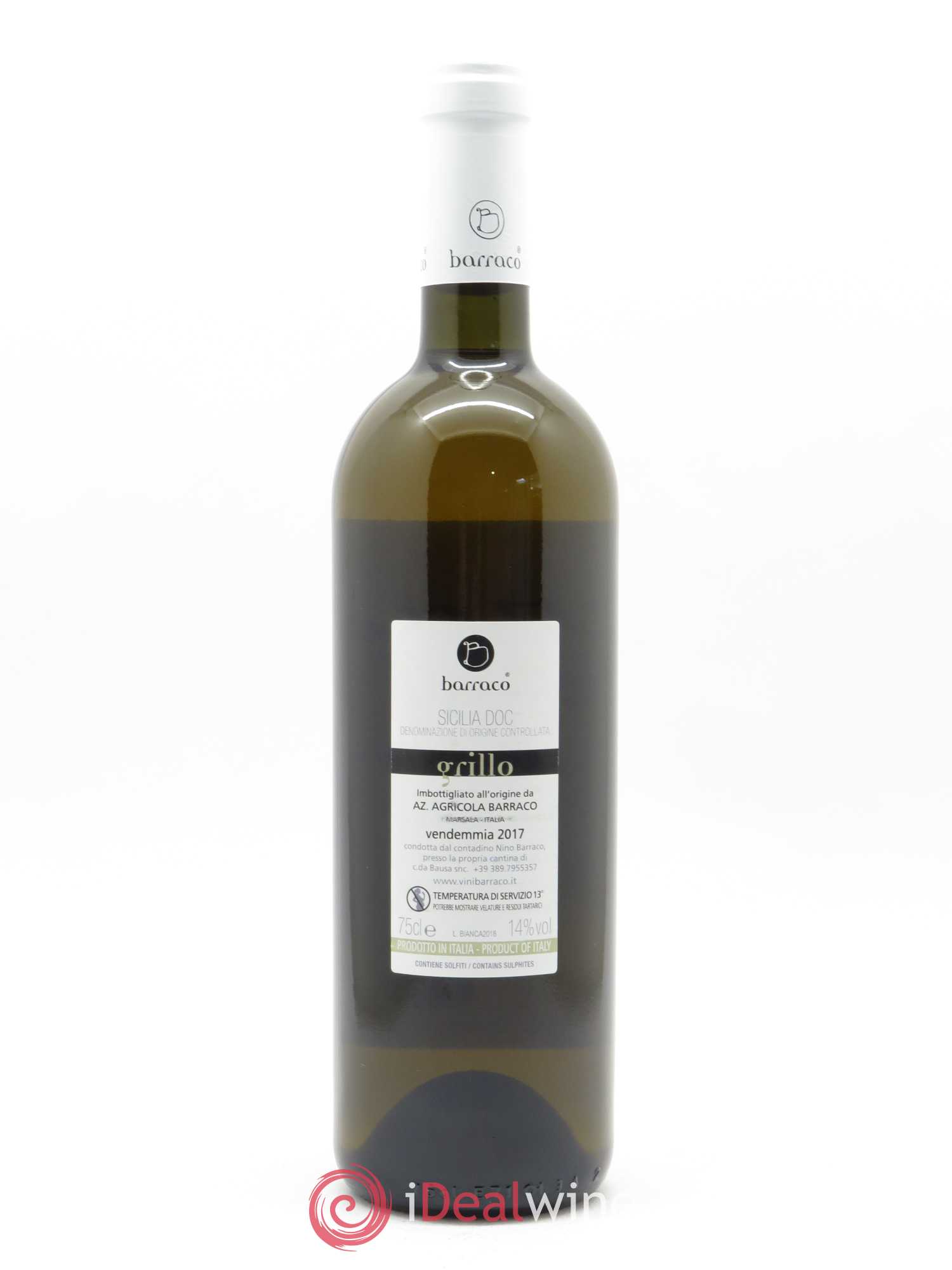 Terre Siciliane Nino Barraco IGT Grillo 2017 - Lot de 1 bouteille - 1