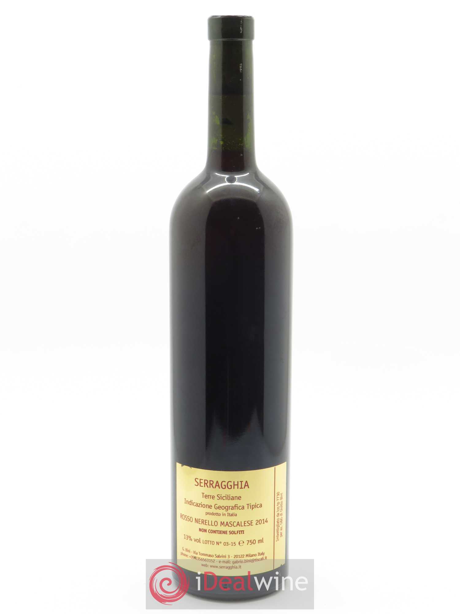 Terre Siciliane Azienda Serragghia Riserva Agung Azienda Serragghia 2014 - Lot de 1 bouteille - 1